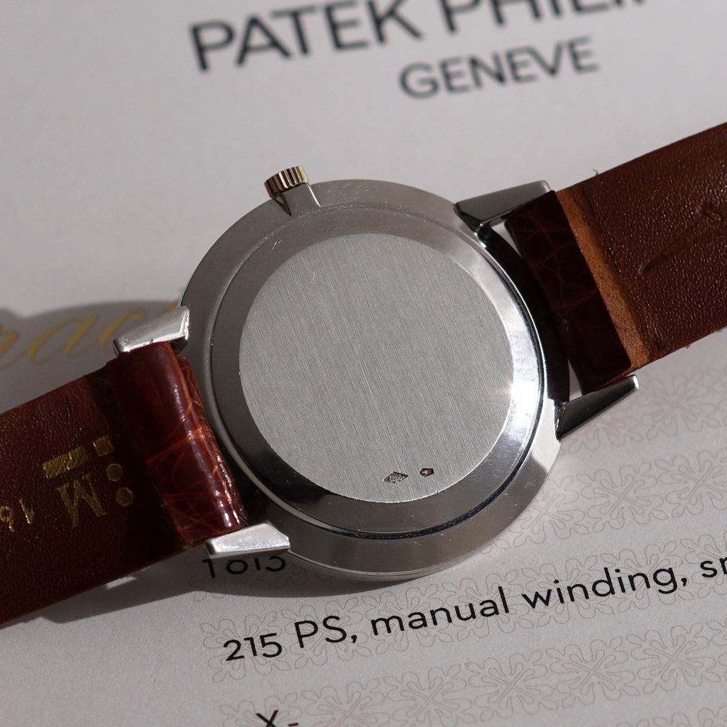Patek Philippe Calatrava, Ivory-white dial with diamond markers, Ref. 3893, Platinum