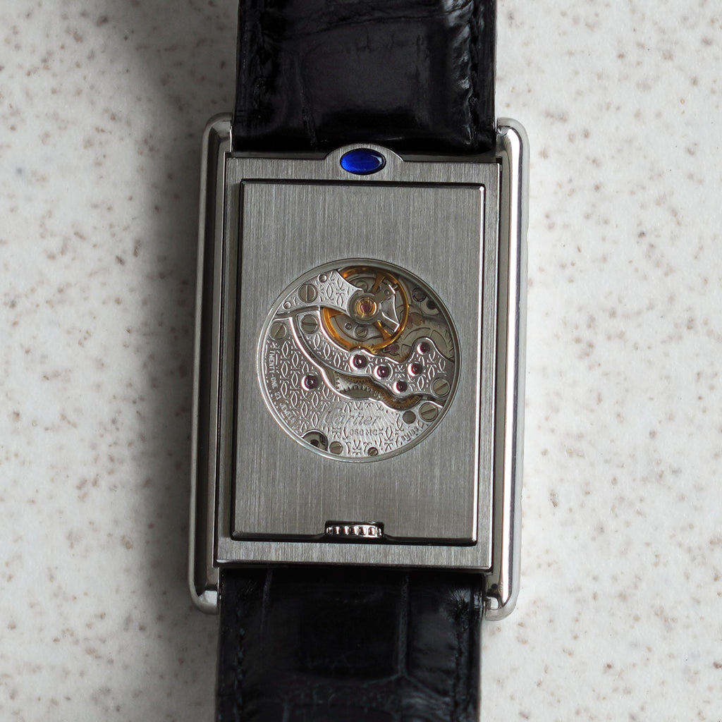 Cartier Rare Tank Basculante Mecanique Display Back, Ref. 2390, Steel