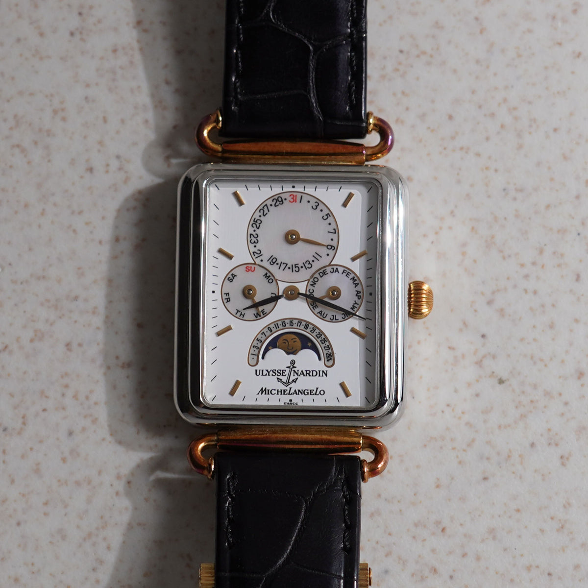 Ulysse Nardin Michelangelo Triple Calendar Moonphase, Ref. 164-44, Steel and Gold