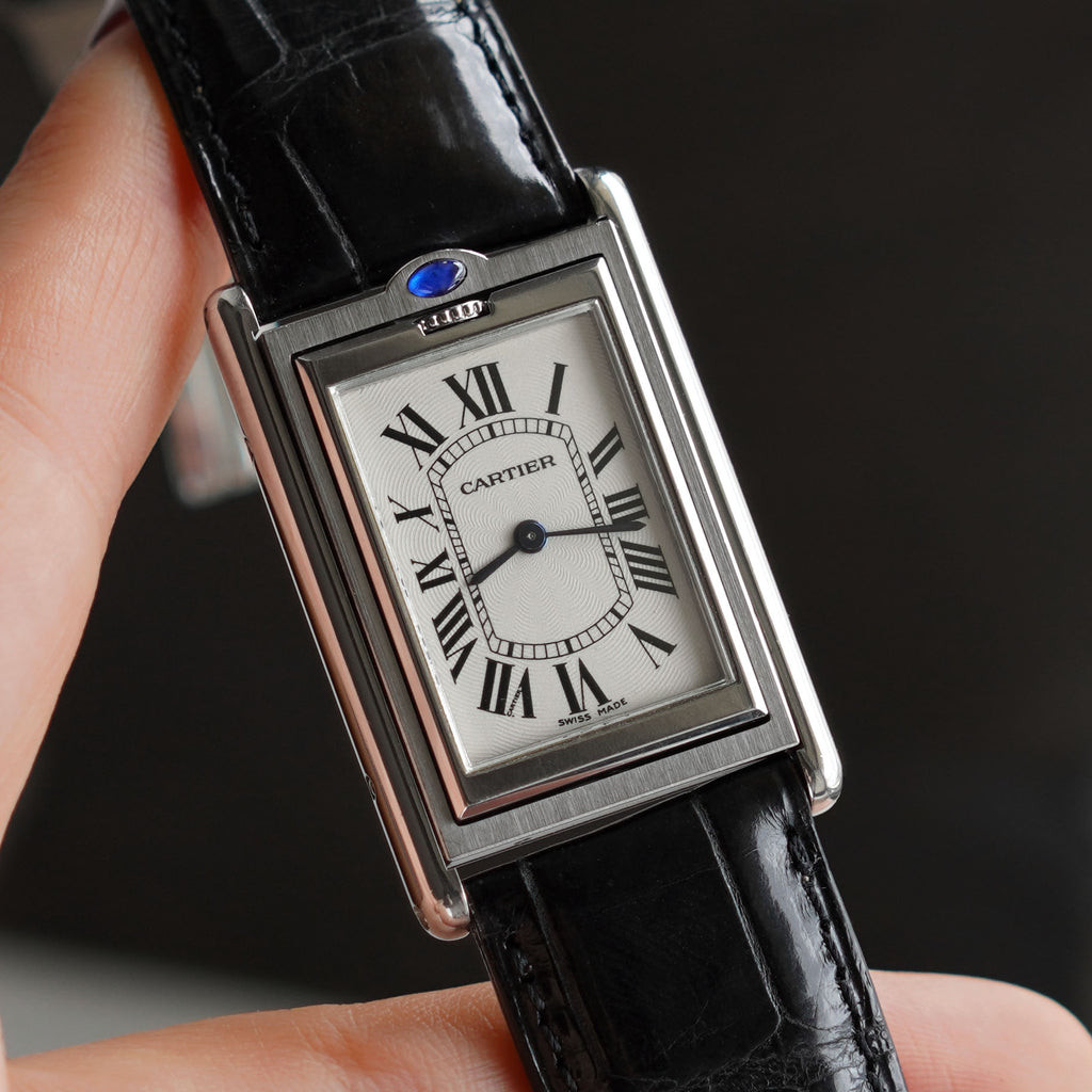 Cartier Rare Tank Basculante Mecanique Display Back, Ref. 2390, Steel