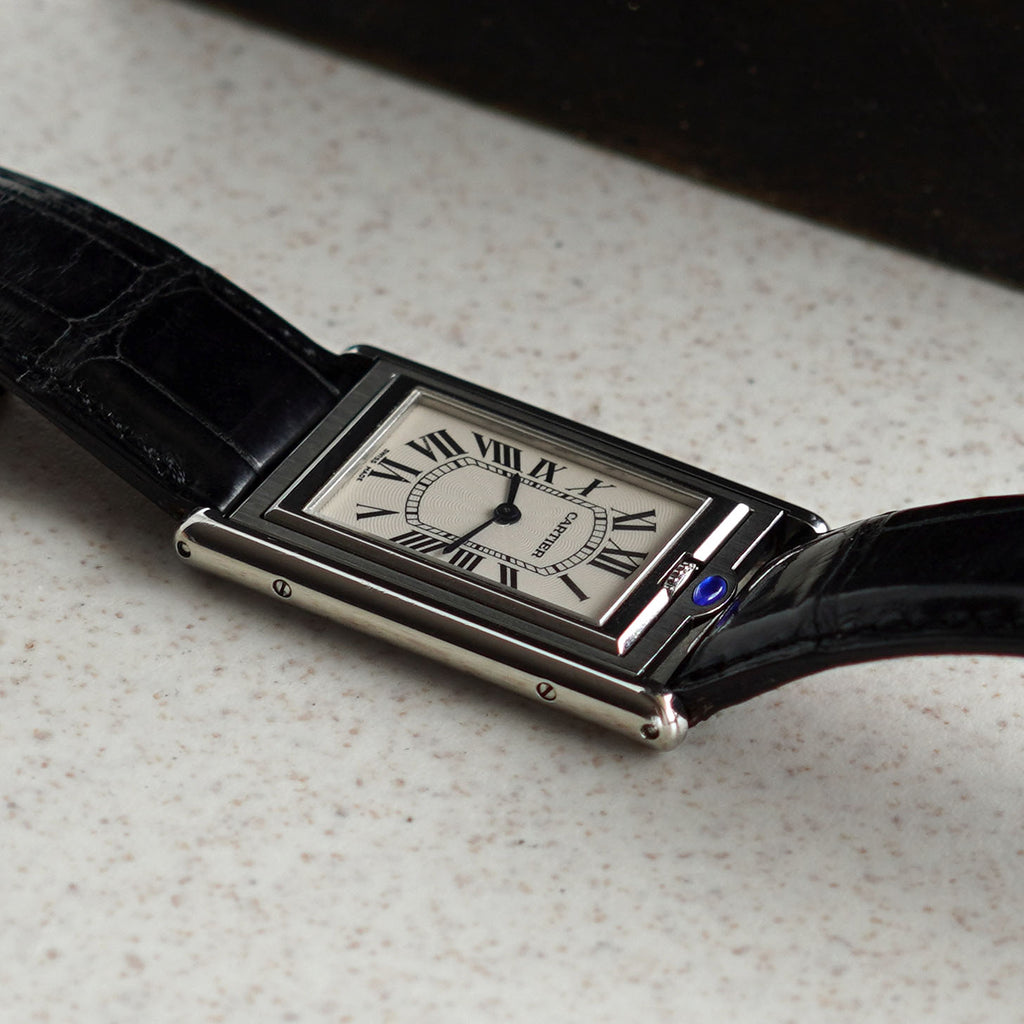 Cartier Rare Tank Basculante Mecanique Display Back, Ref. 2390, Steel