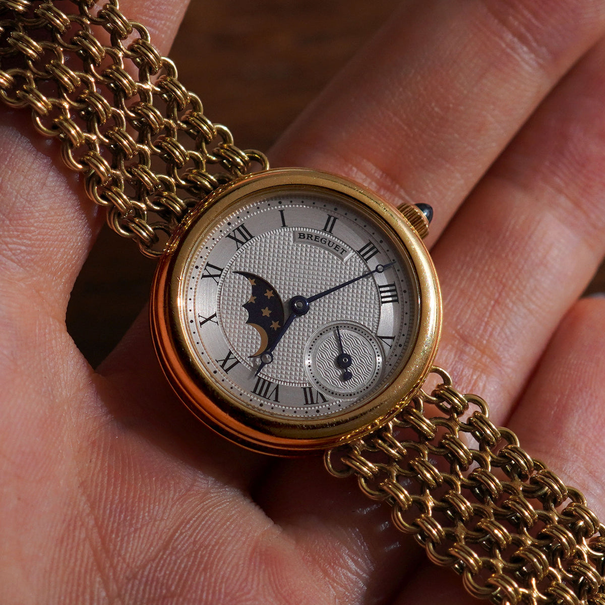 Breguet Ladies Moonphase, Chainmail bracelet, Ref. 8210, Yellow Gold