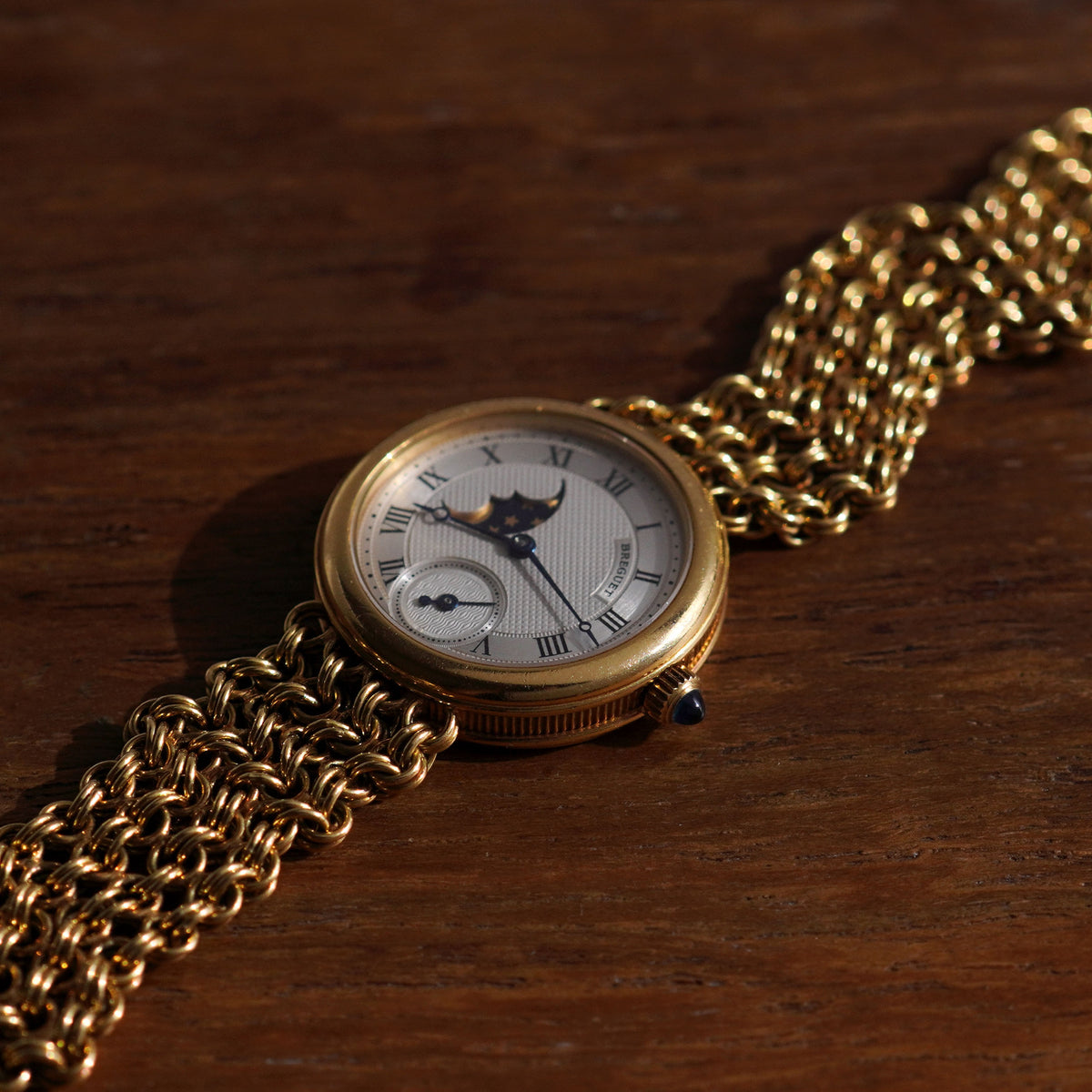 Breguet Ladies Moonphase, Chainmail bracelet, Ref. 8210, Yellow Gold