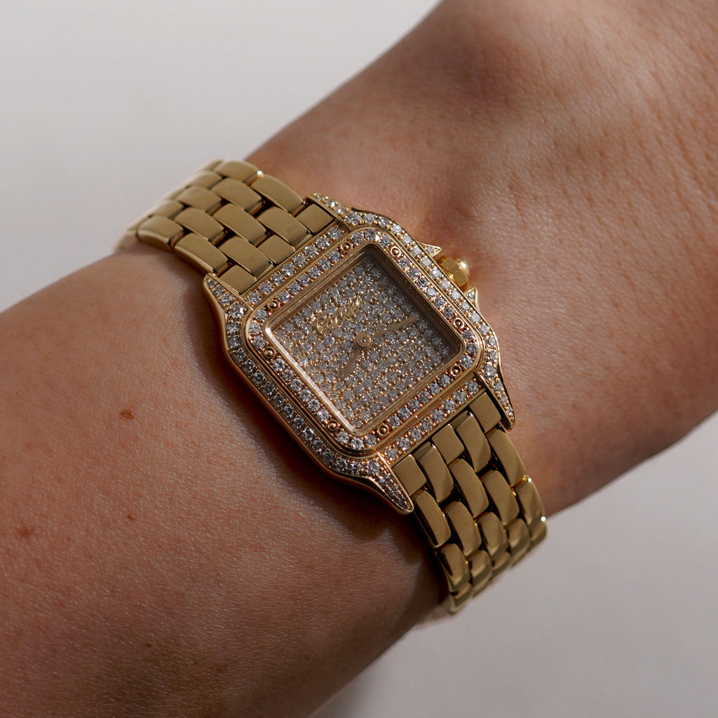 Cartier Panthère, Diamond dial and diamond bezel, Ref. WF3078B9, Yellow Gold
