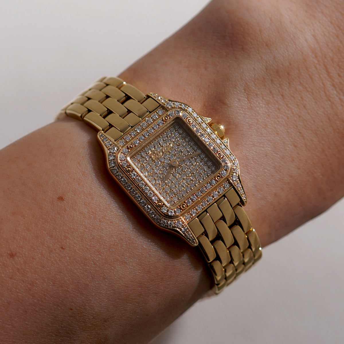 Cartier Panthère, Diamond dial and diamond bezel, Ref. WF3078B9, Yellow Gold