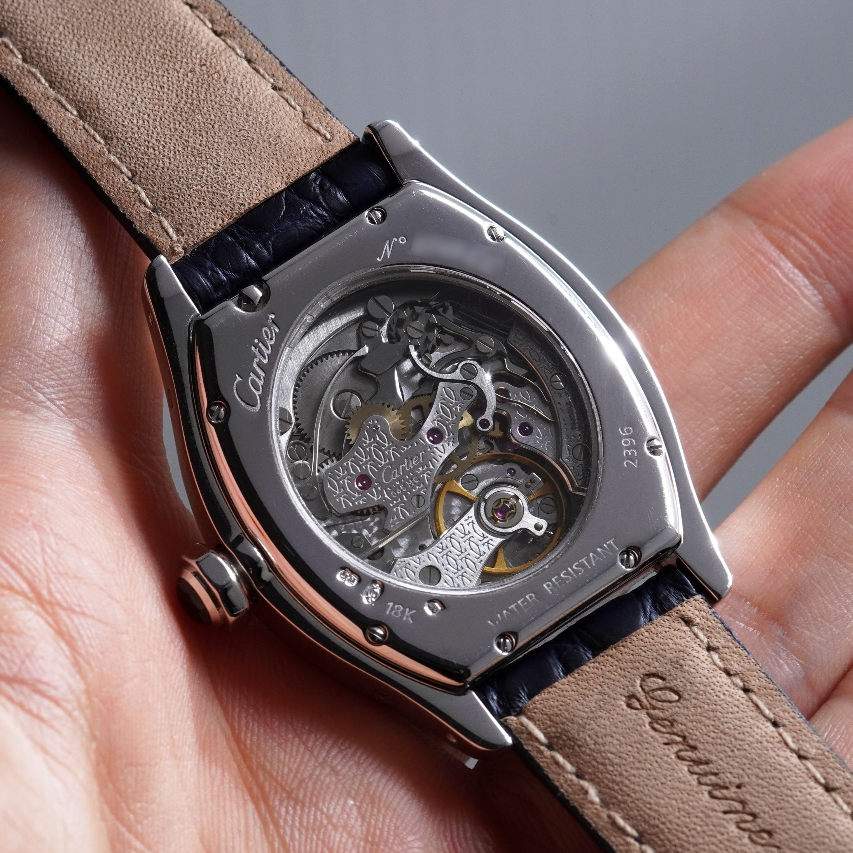 Cartier CPCP Tortue Monopoussoir, Ref. 2396, White Gold