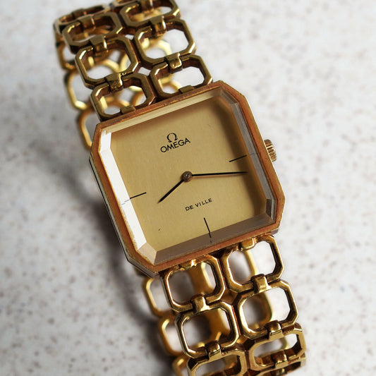 Rare Omega De Ville Bracelet Watch, Yellow Gold