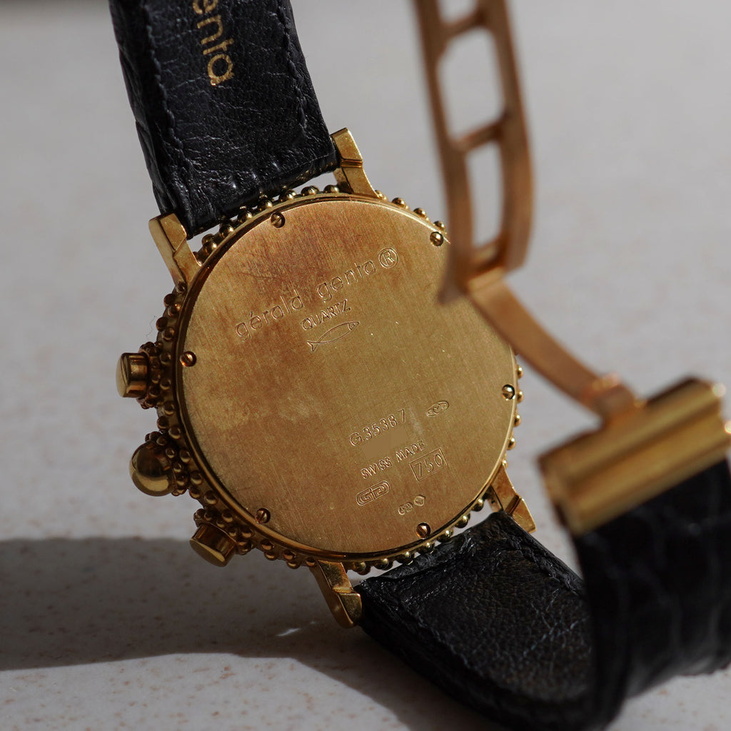 Gerald Genta Chronograph with Date, MOP dial, Ref. G.3538.7, Yellow Gold and Diamond-set