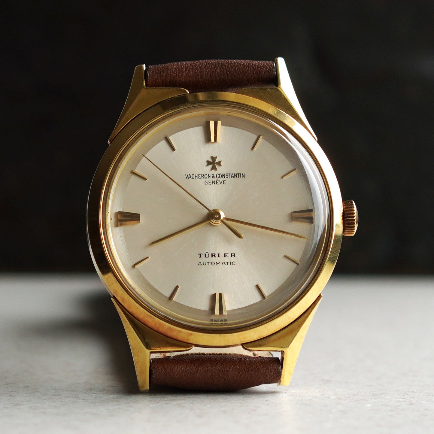 Vacheron Constantin 1960s Automatic, Fancy lugs, Double-signed TÜRLER, Yellow Gold