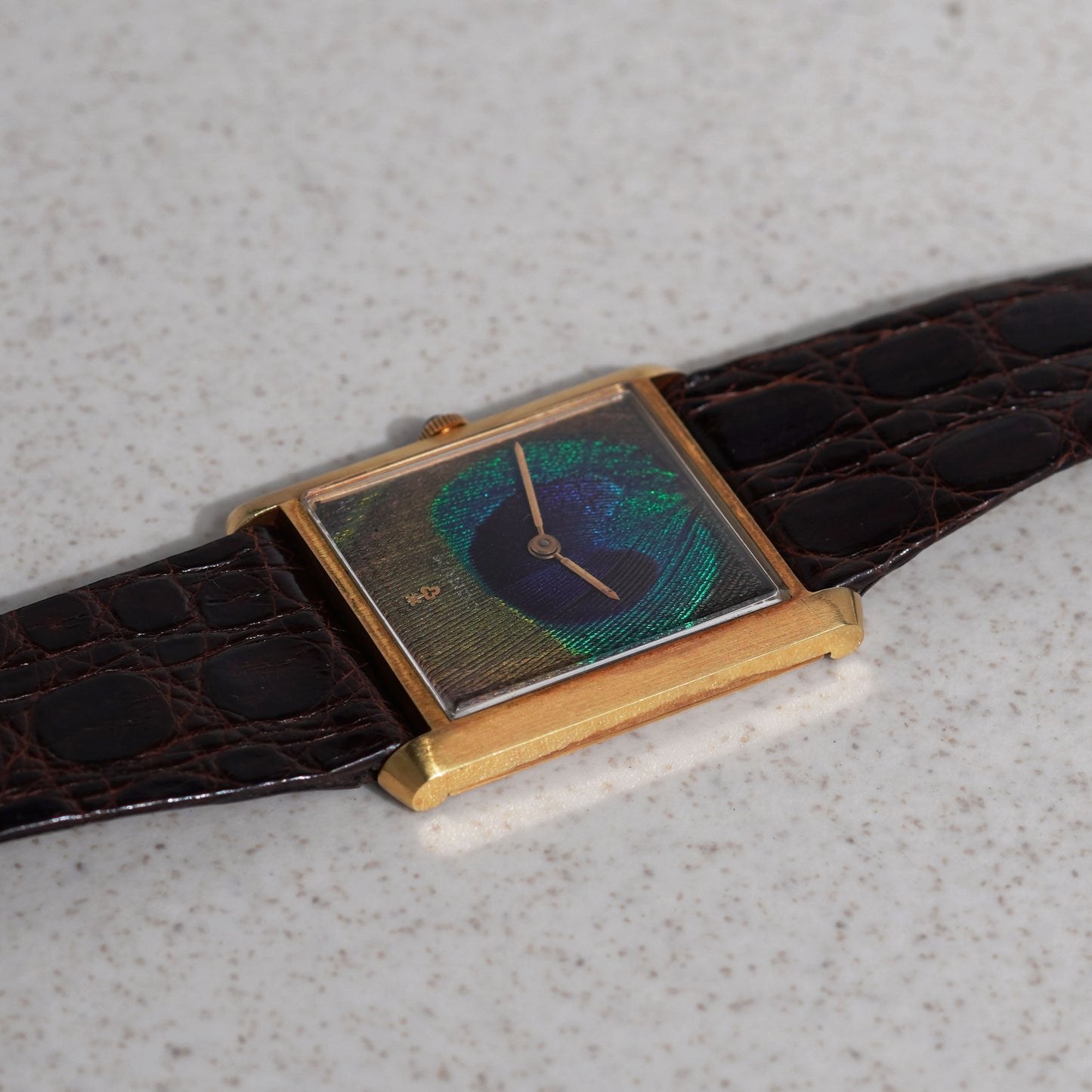 Corum Peacock Feather Dial Wristwatch, Yellow Gold