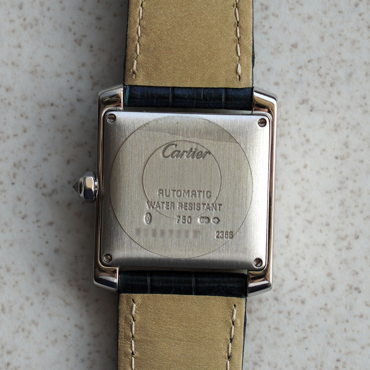 Cartier Tank Française with Date, Diamond Bezel, New Old Stock, White Gold