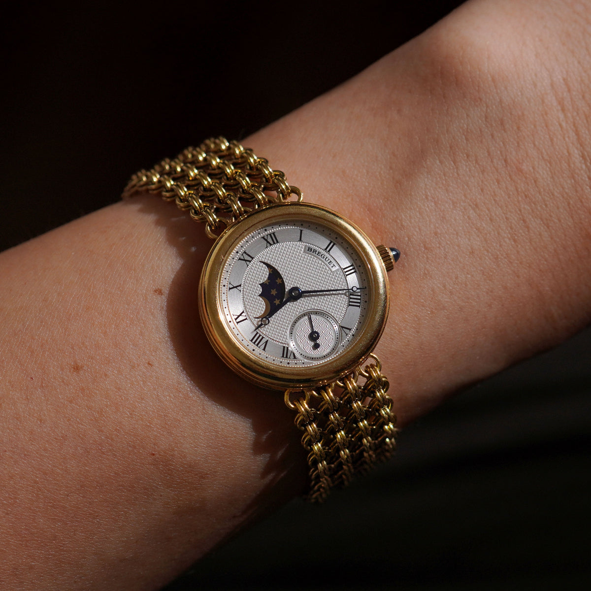 Breguet Ladies Moonphase, Chainmail bracelet, Ref. 8210, Yellow Gold