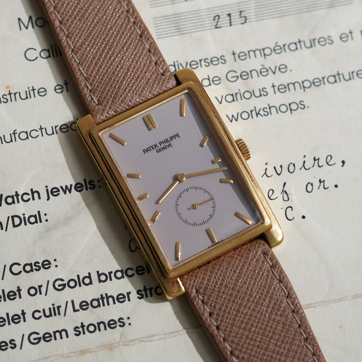 Patek Philippe Gondolo, Rare ivory glazed dial, Ref. 5009, Yellow Gold