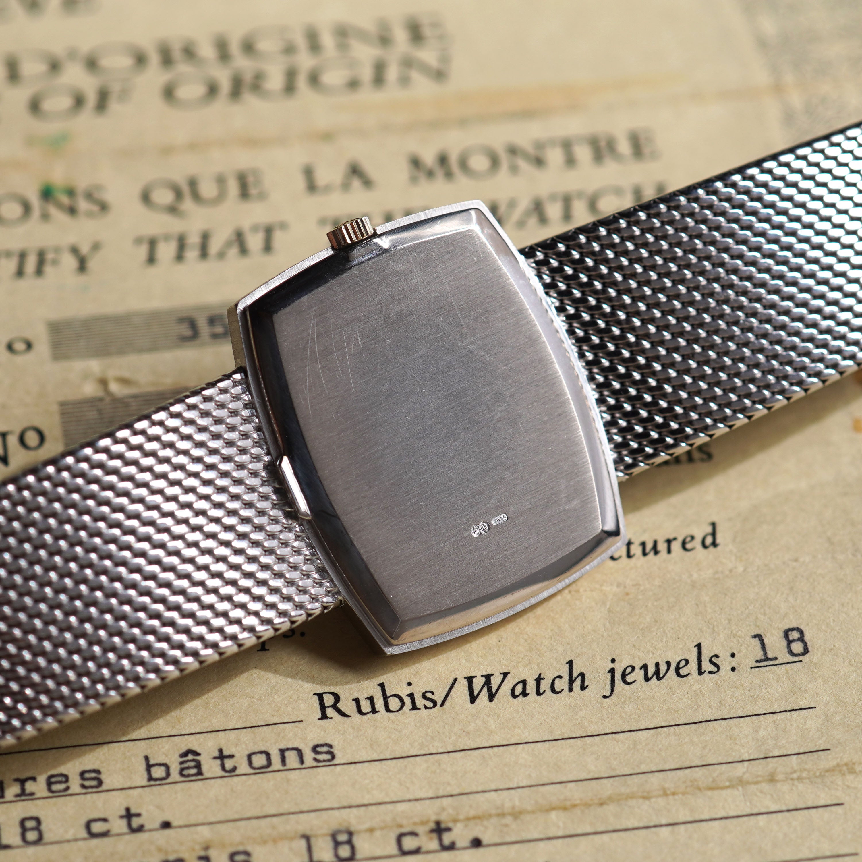 Patek Philippe Gondolo, Factory diamond bezel, Ref. 3528/2, White Gold