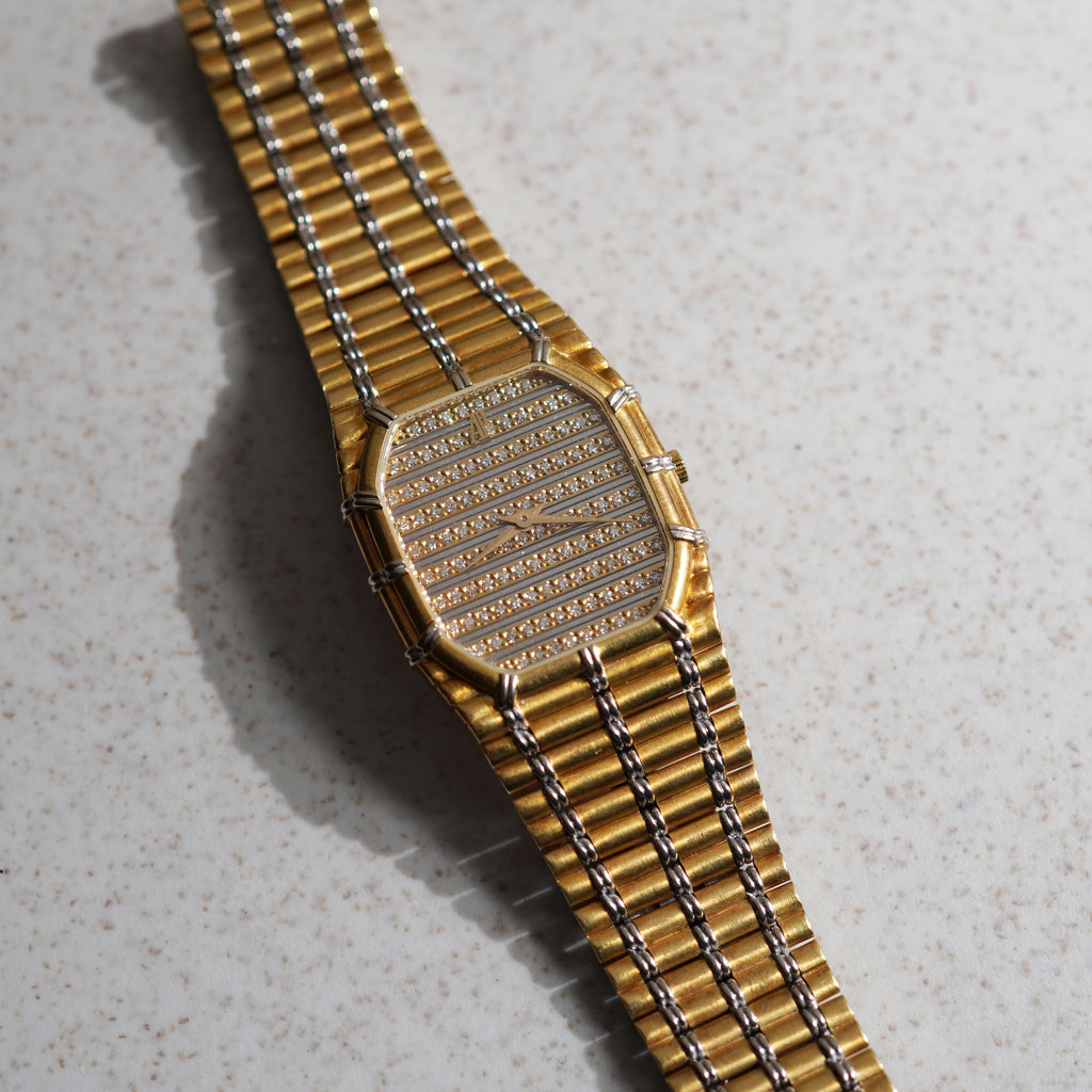 Audemars Piguet Two-tone Bamboo, Diamond Horizontal Bars Dial, Yellow and White Gold