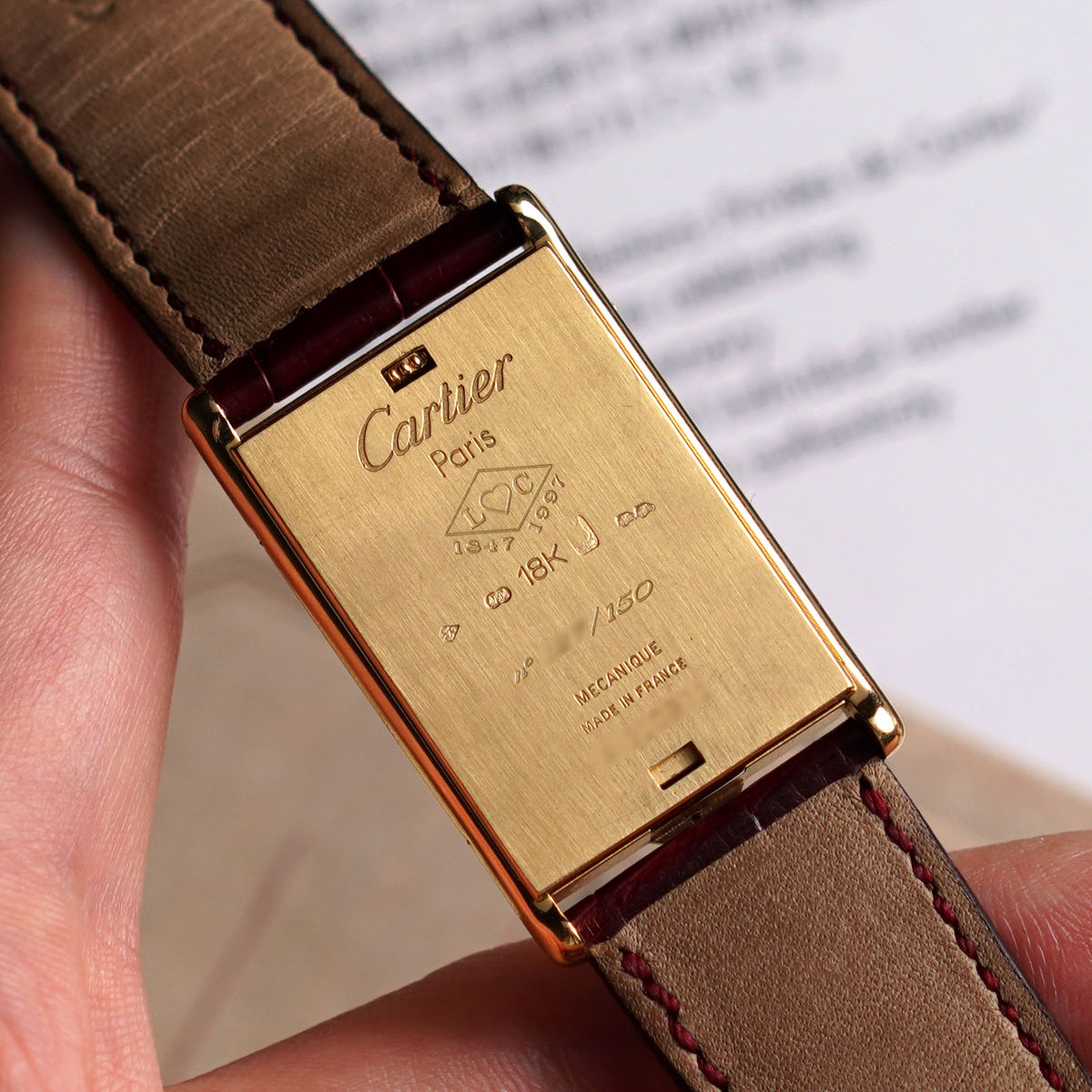 Cartier Tank Basculante 150th Anniversary 'I Love Cartier' Limited Edition, Ref. W1523556, Yellow Gold