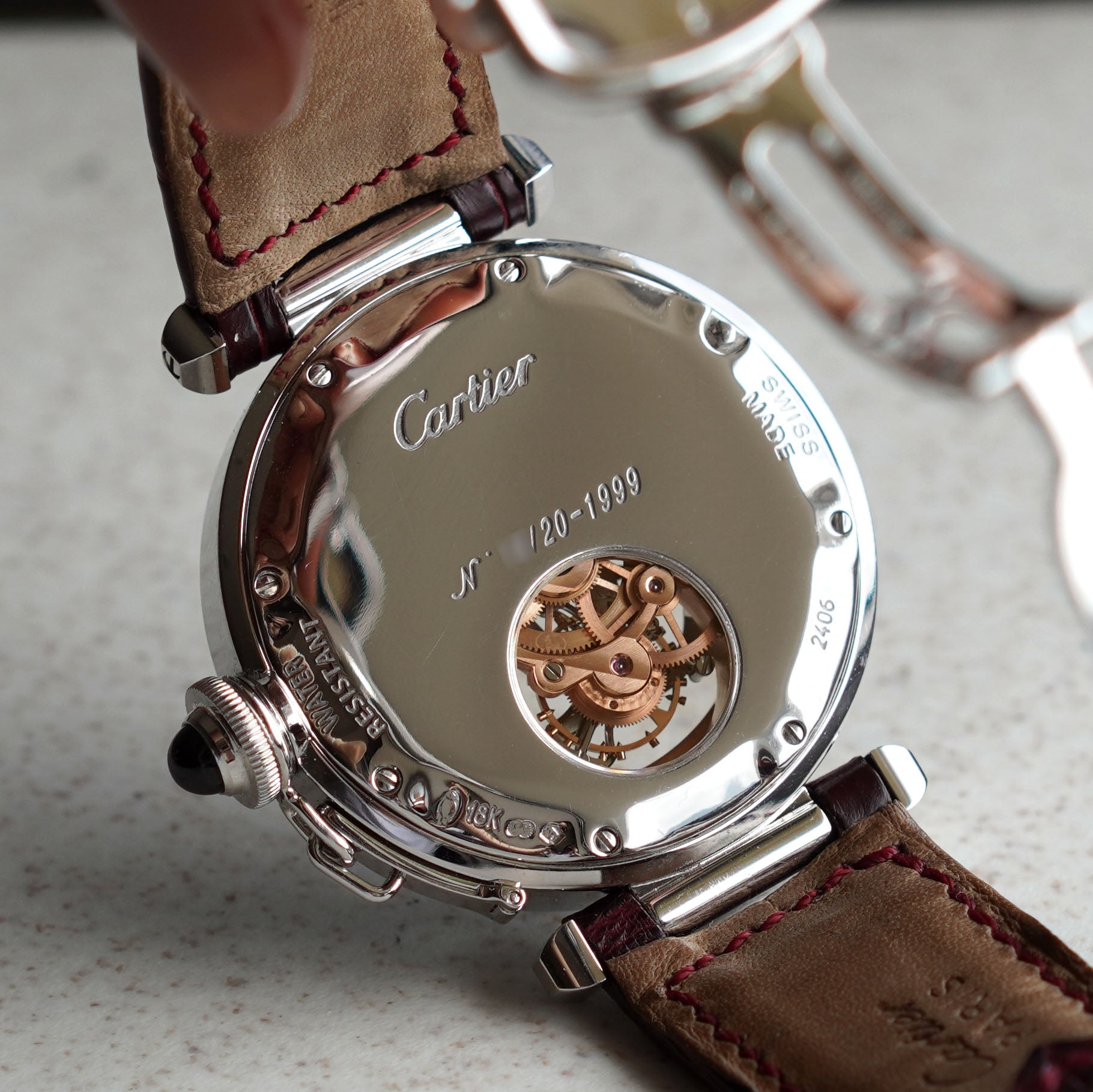 Cartier CPCP Pasha De Cartier Tourbillon, Ref. 2406, White Gold