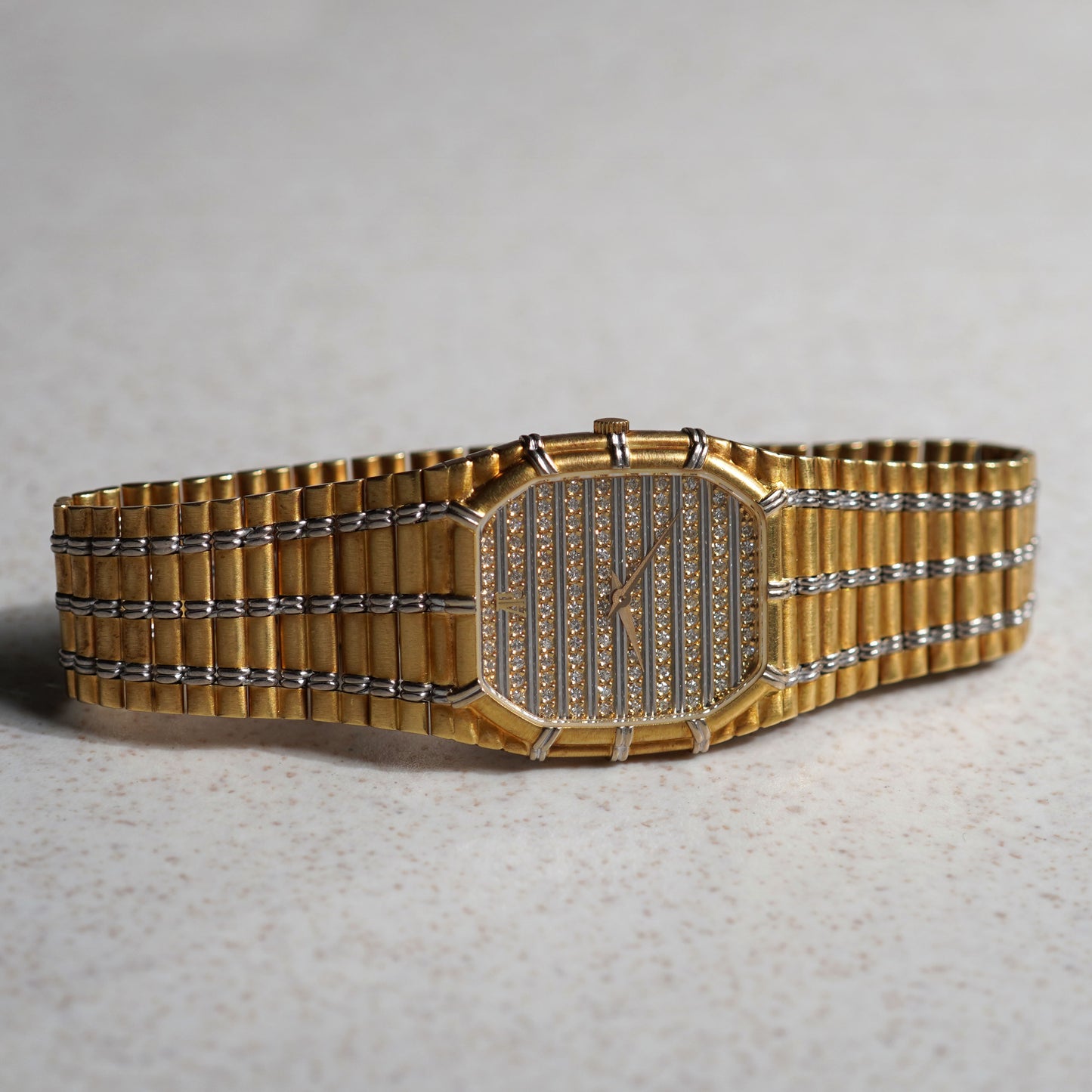 Audemars Piguet Two-tone Bamboo, Diamond and Horizontal Bars Dial, Yellow and White Gold