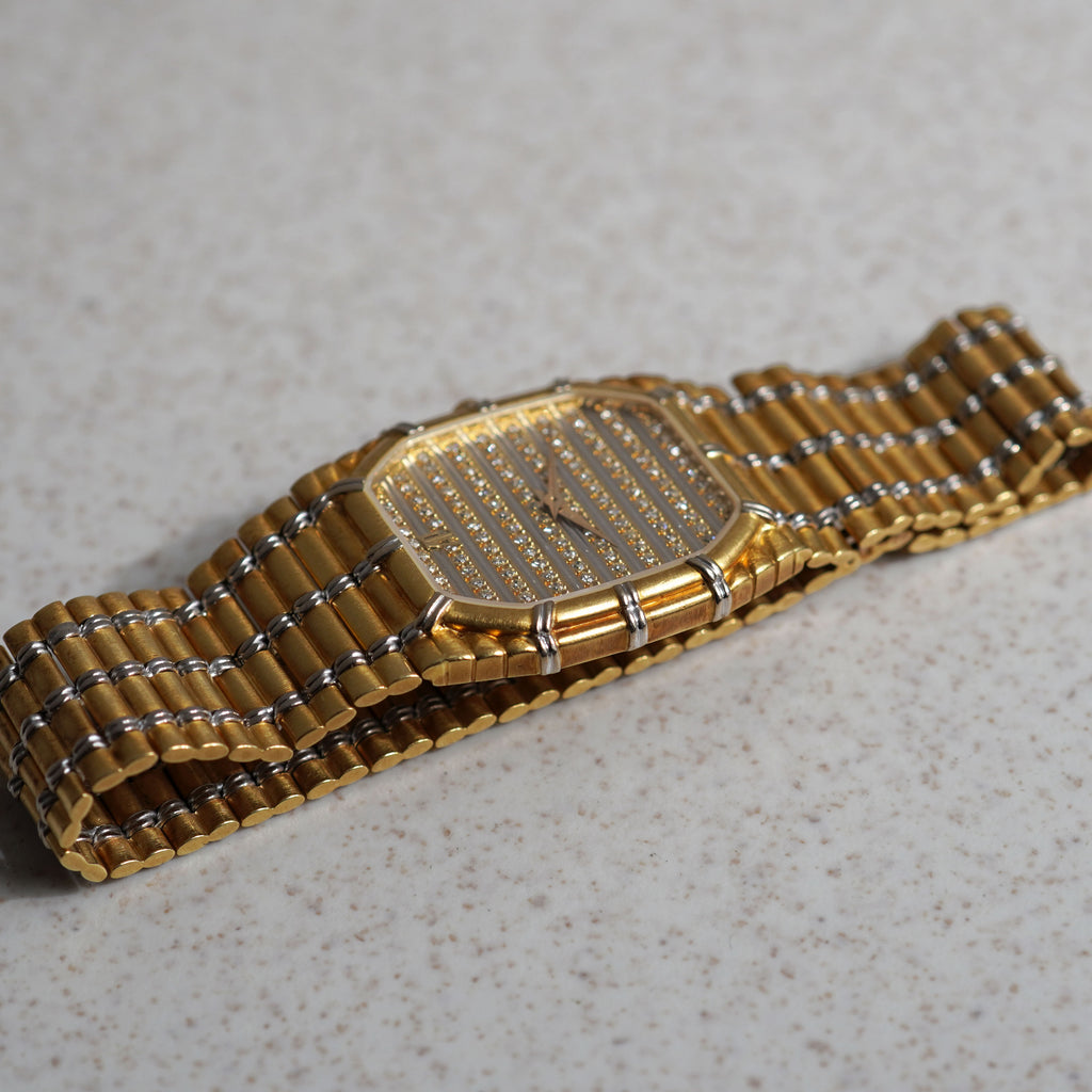 Audemars Piguet Two-tone Bamboo, Diamond Horizontal Bars Dial, Yellow and White Gold