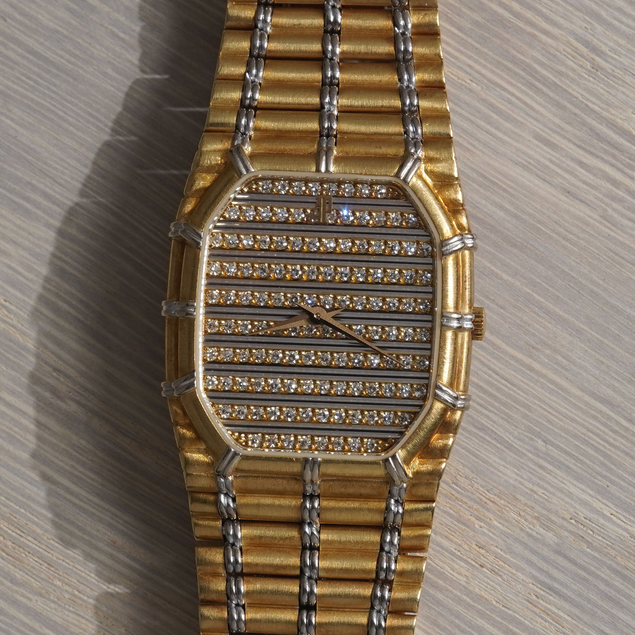 Audemars Piguet Two-tone Bamboo, Diamond Horizontal Bars Dial, Yellow and White Gold