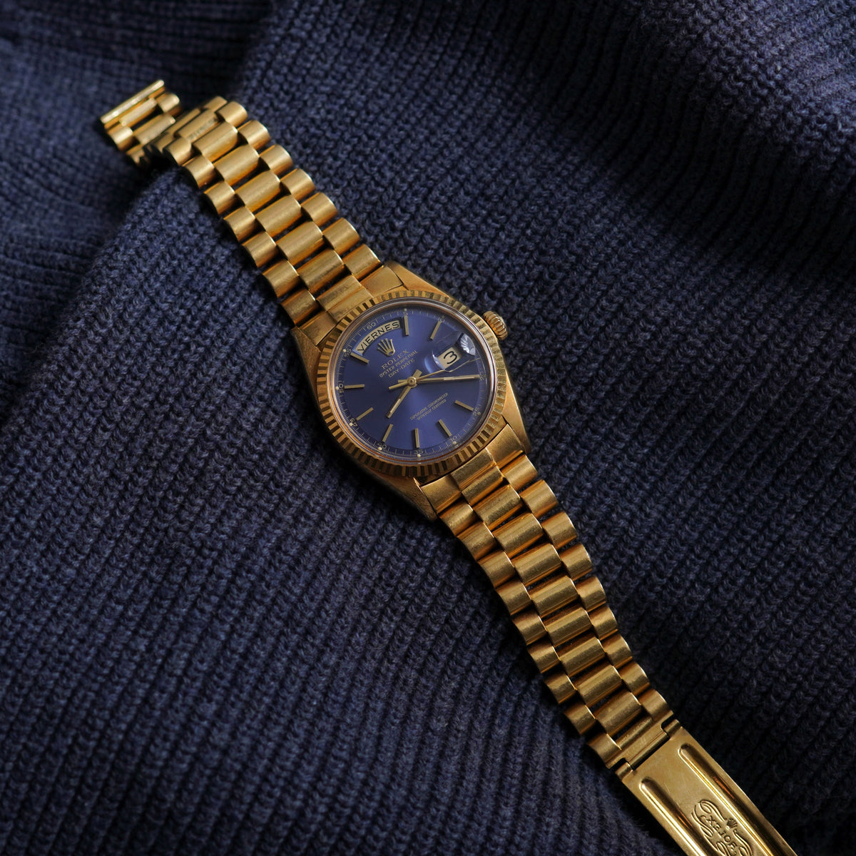 Rolex Vintage Day-Date, Blue dial, Ref. 1803, Yellow Gold