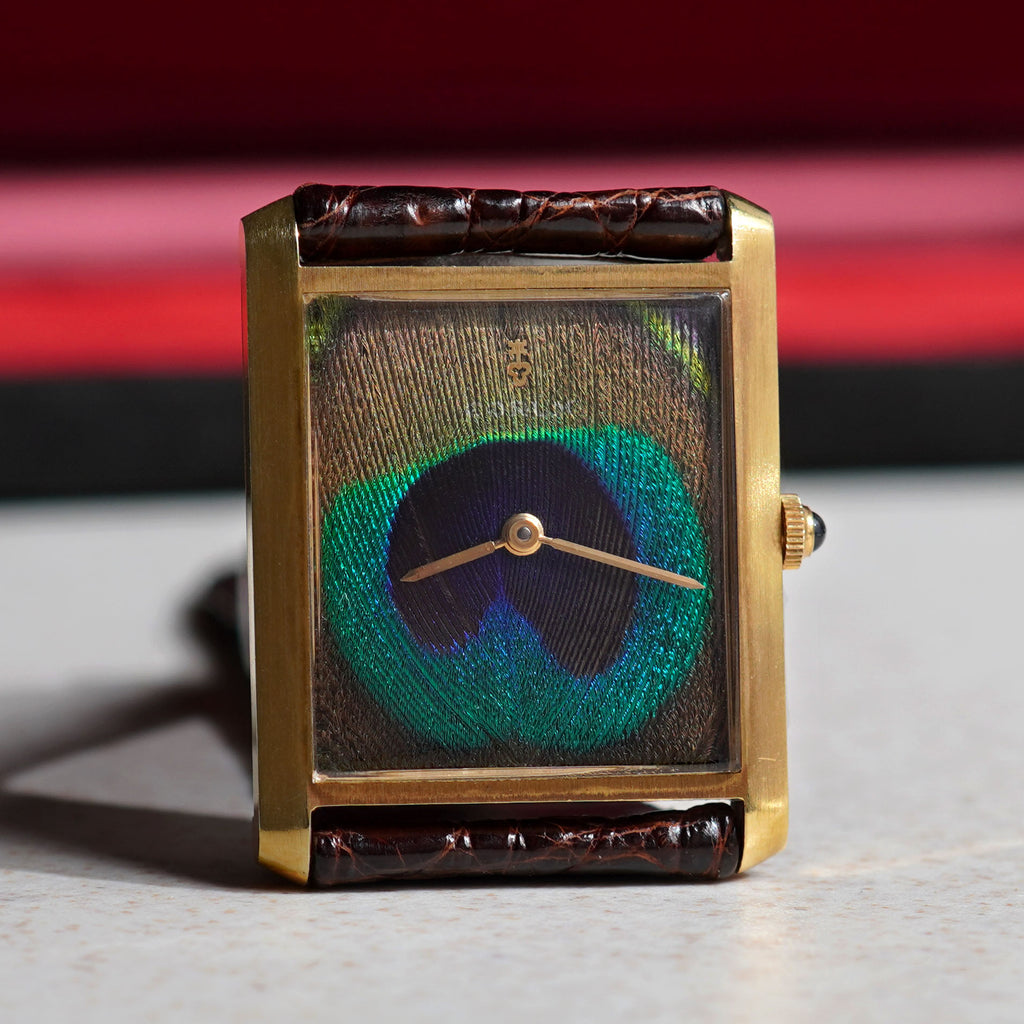 Corum Peacock Feather Dial Wristwatch, Yellow Gold
