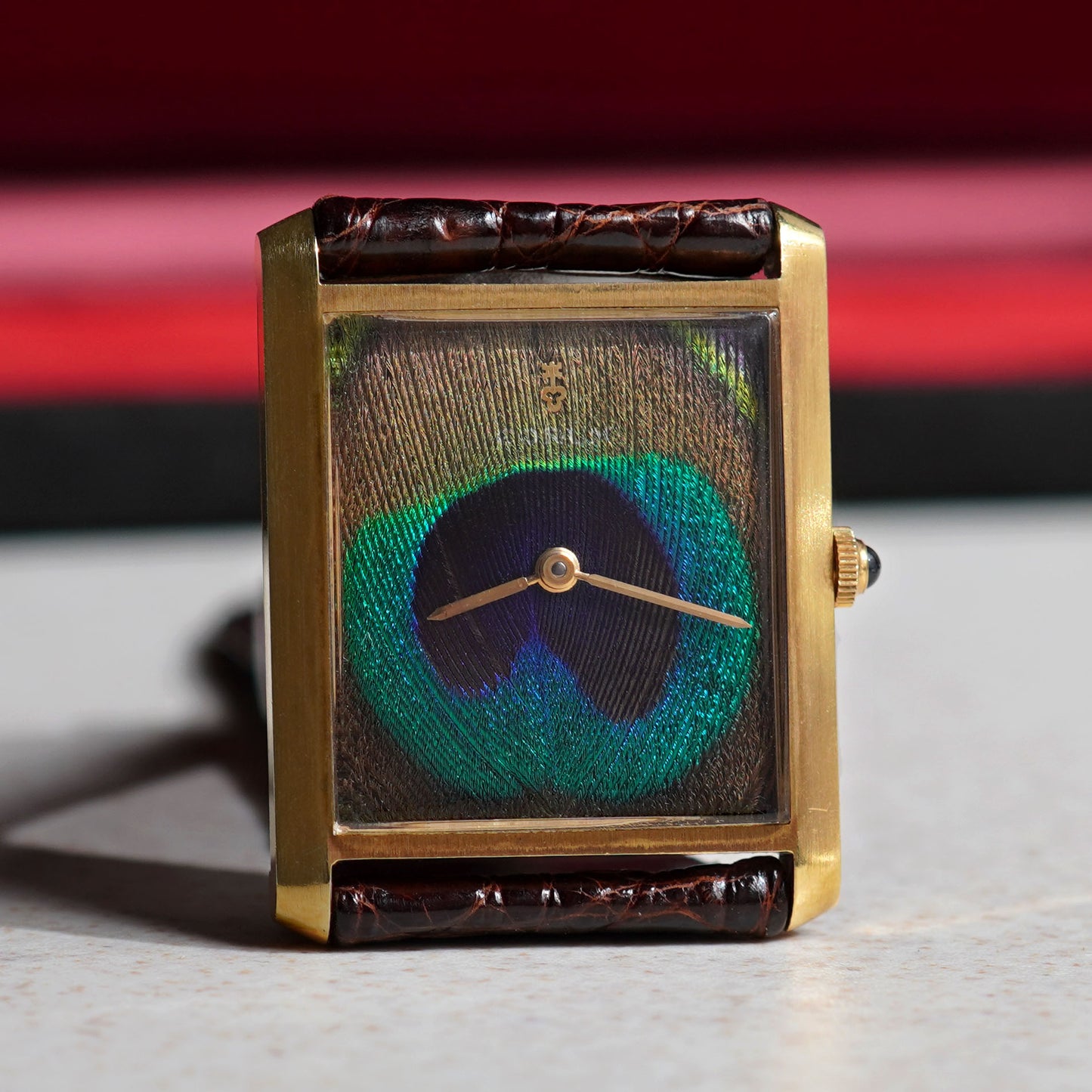 Corum Peacock Feather Dial Wristwatch, Yellow Gold