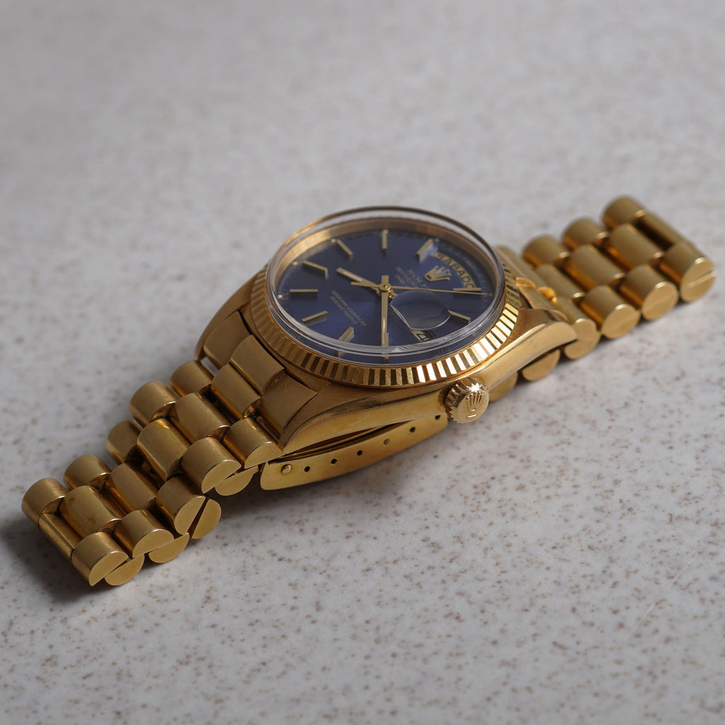 Rolex Vintage Day-Date, Blue dial, Ref. 1803, Yellow Gold