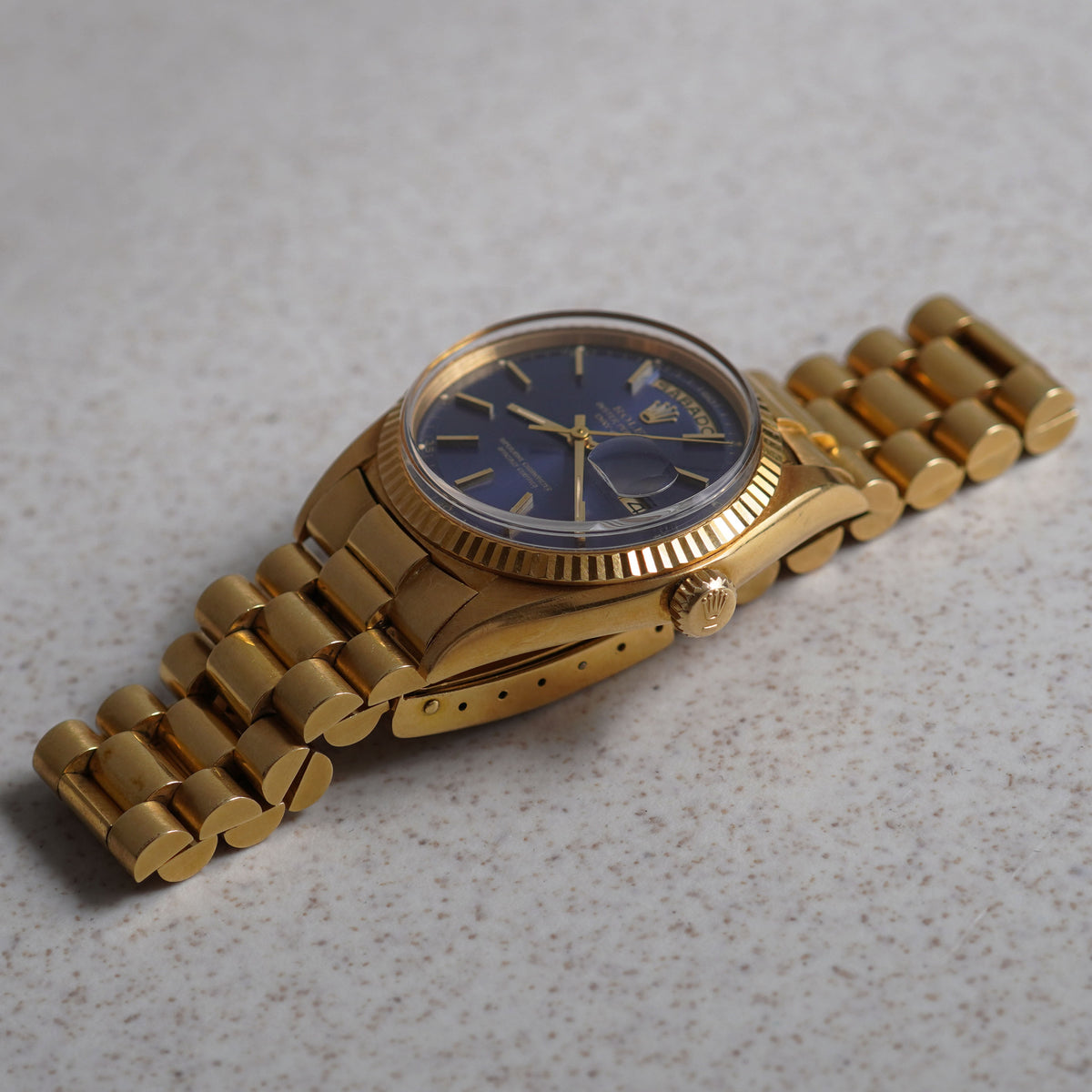 Rolex Vintage Day-Date, Blue dial, Ref. 1803, Yellow Gold
