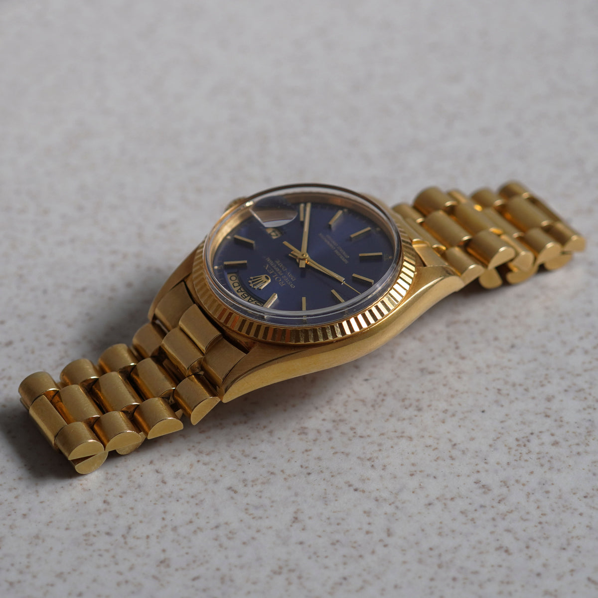 Rolex Vintage Day-Date, Blue dial, Ref. 1803, Yellow Gold