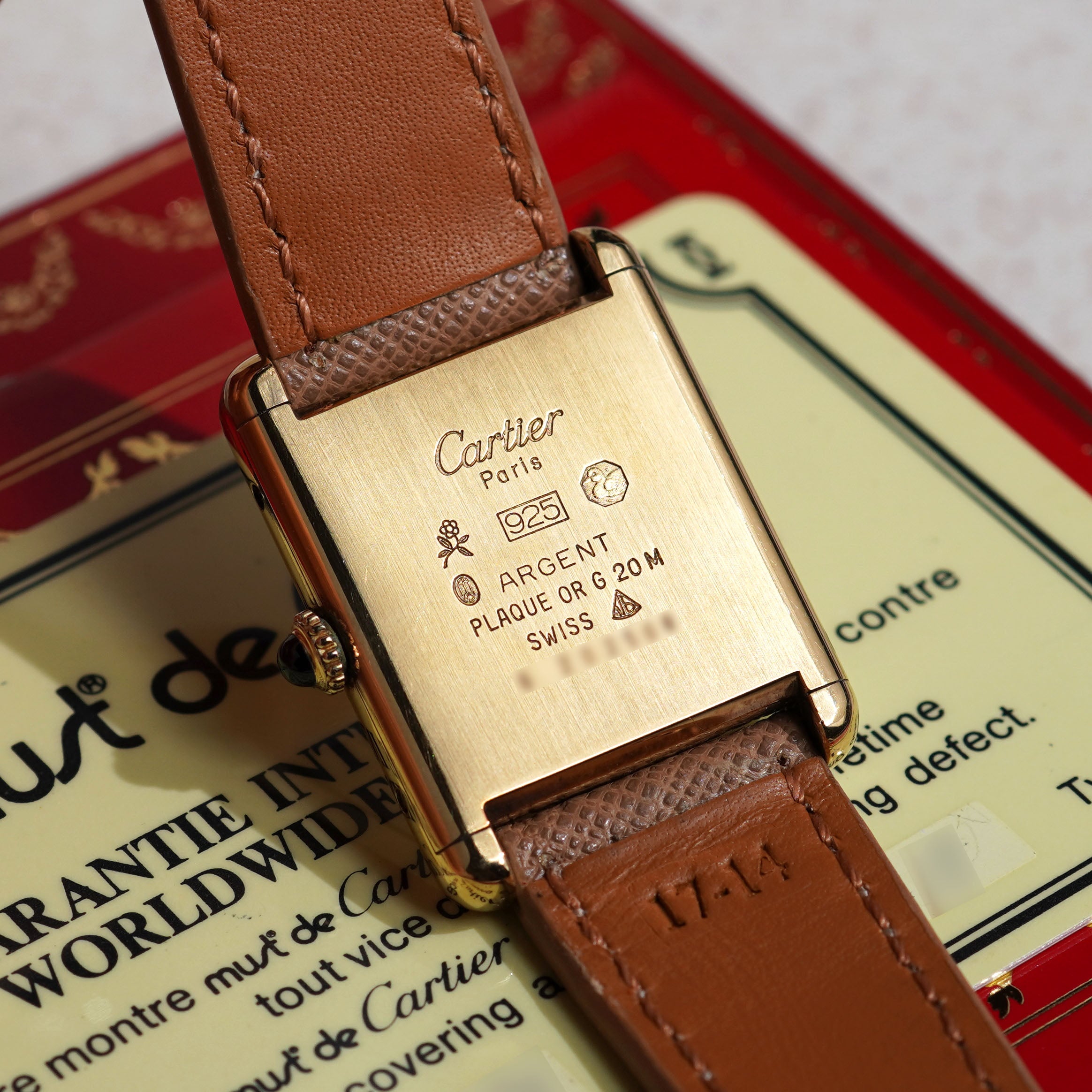 Cartier Must De Cartier Tank, Trinity dial, Vermeil