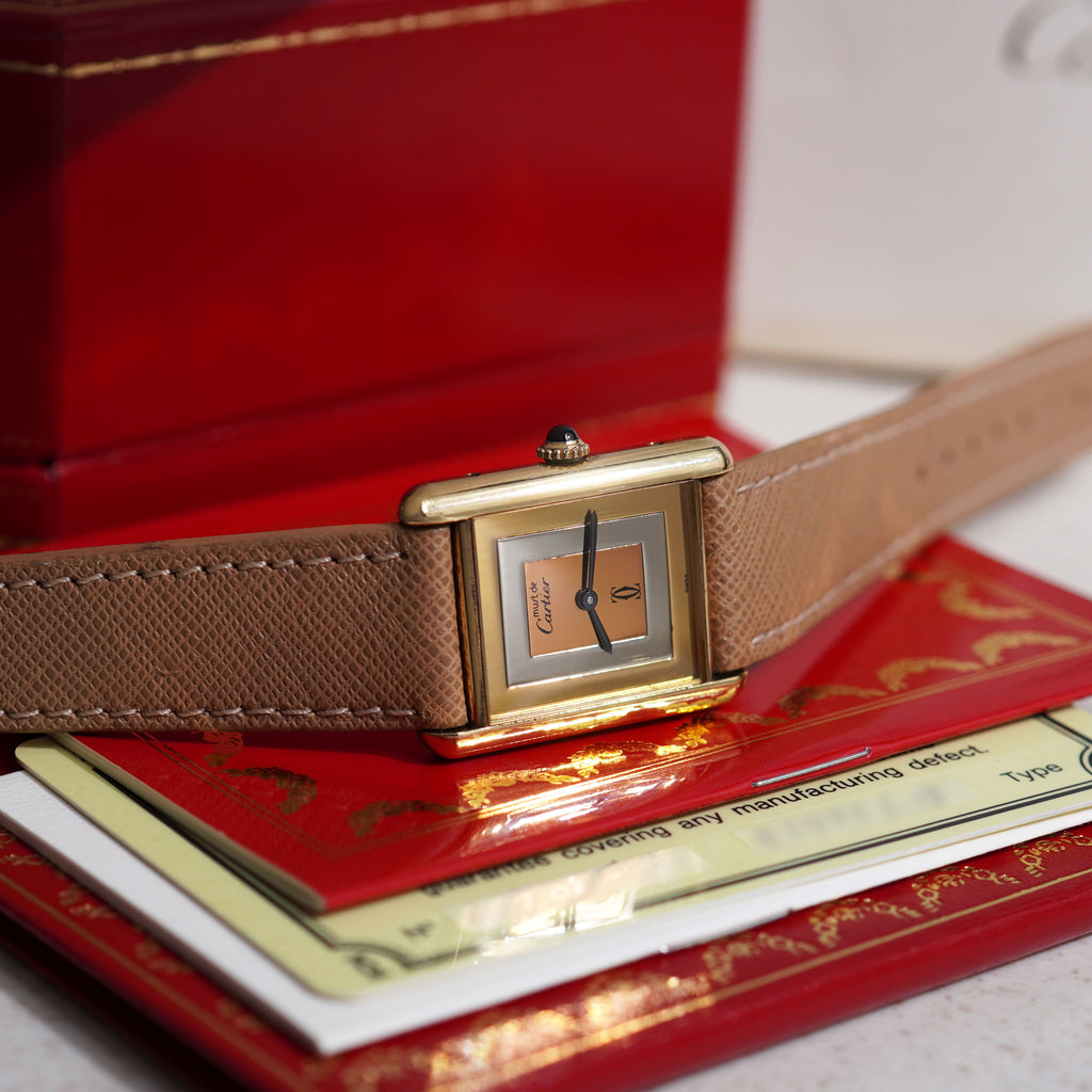 Cartier Must De Cartier Tank, Trinity dial, Vermeil