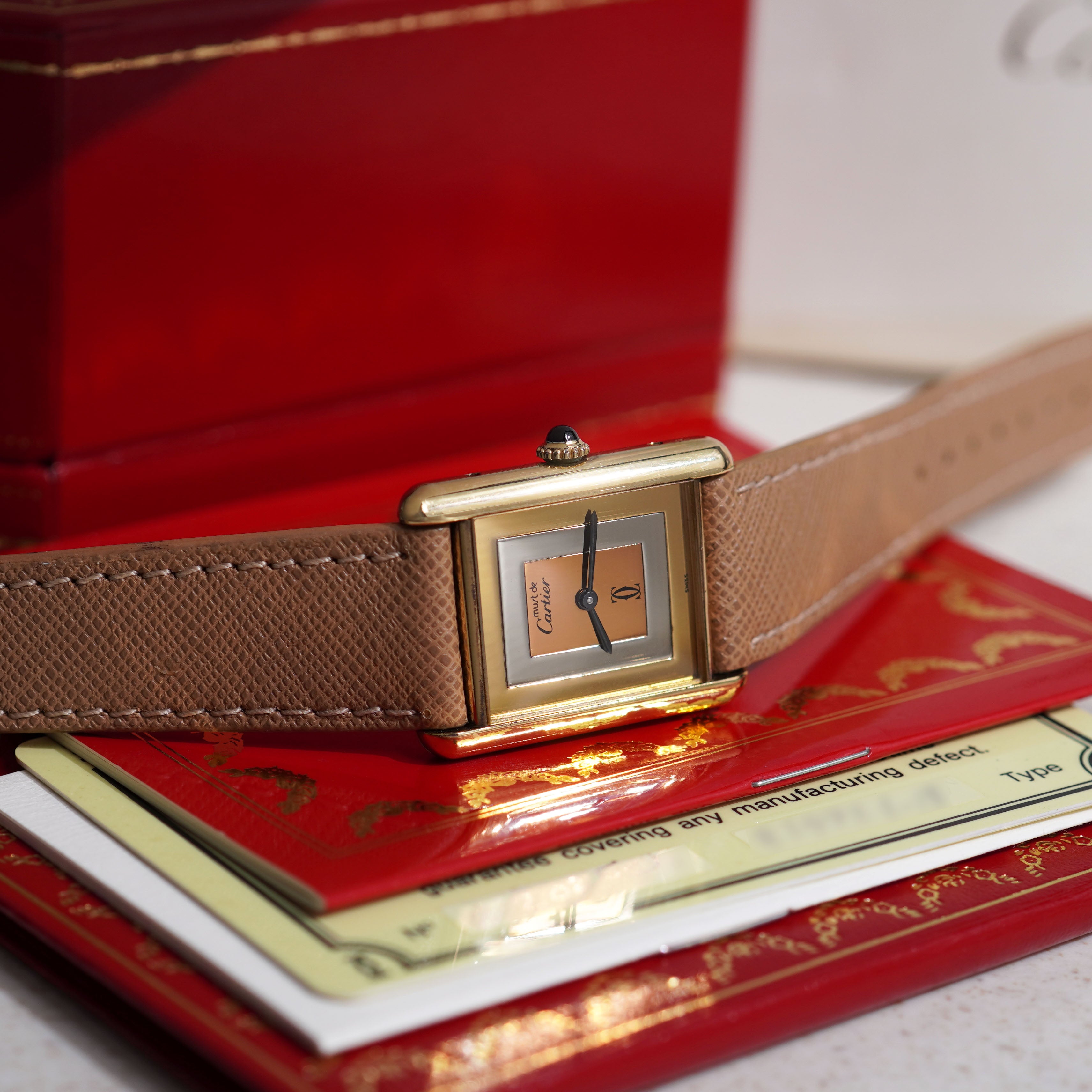 Cartier Must De Cartier Tank, Trinity dial, Vermeil