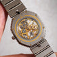 Credor Skeleton Bracelet Watch, Diamond dial and Baguette diamond bezel, Ref. K238-5010, White Gold