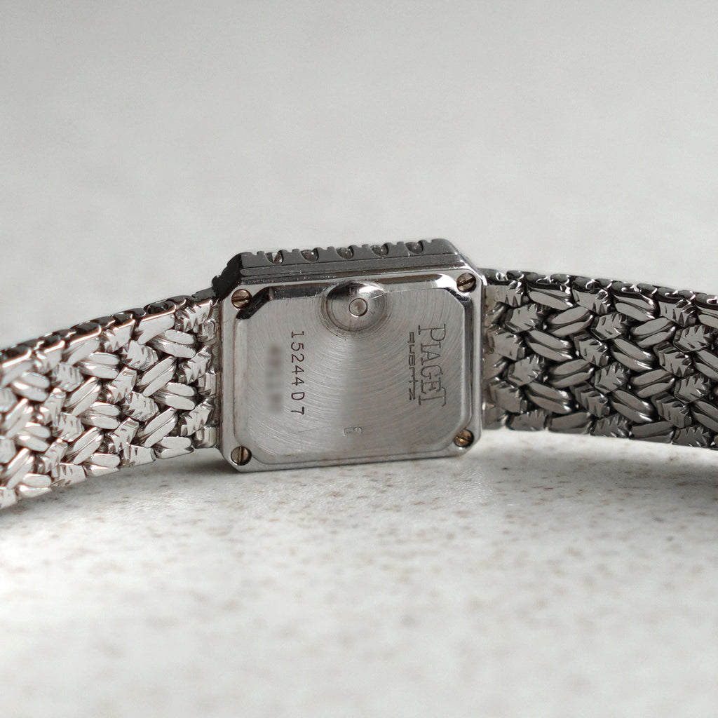 Piaget Bracelet Watch, Lapis Lazuli Dial, Factory Diamond Bezel, Ref. 15244D7, White Gold