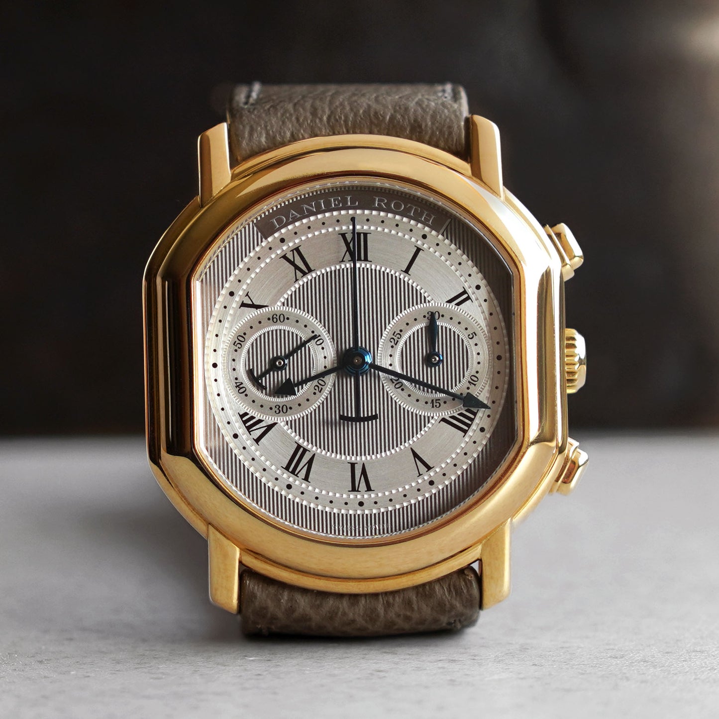 Daniel Roth Chronograph, "Pinstripe" Guilloché Dial, Yellow Gold