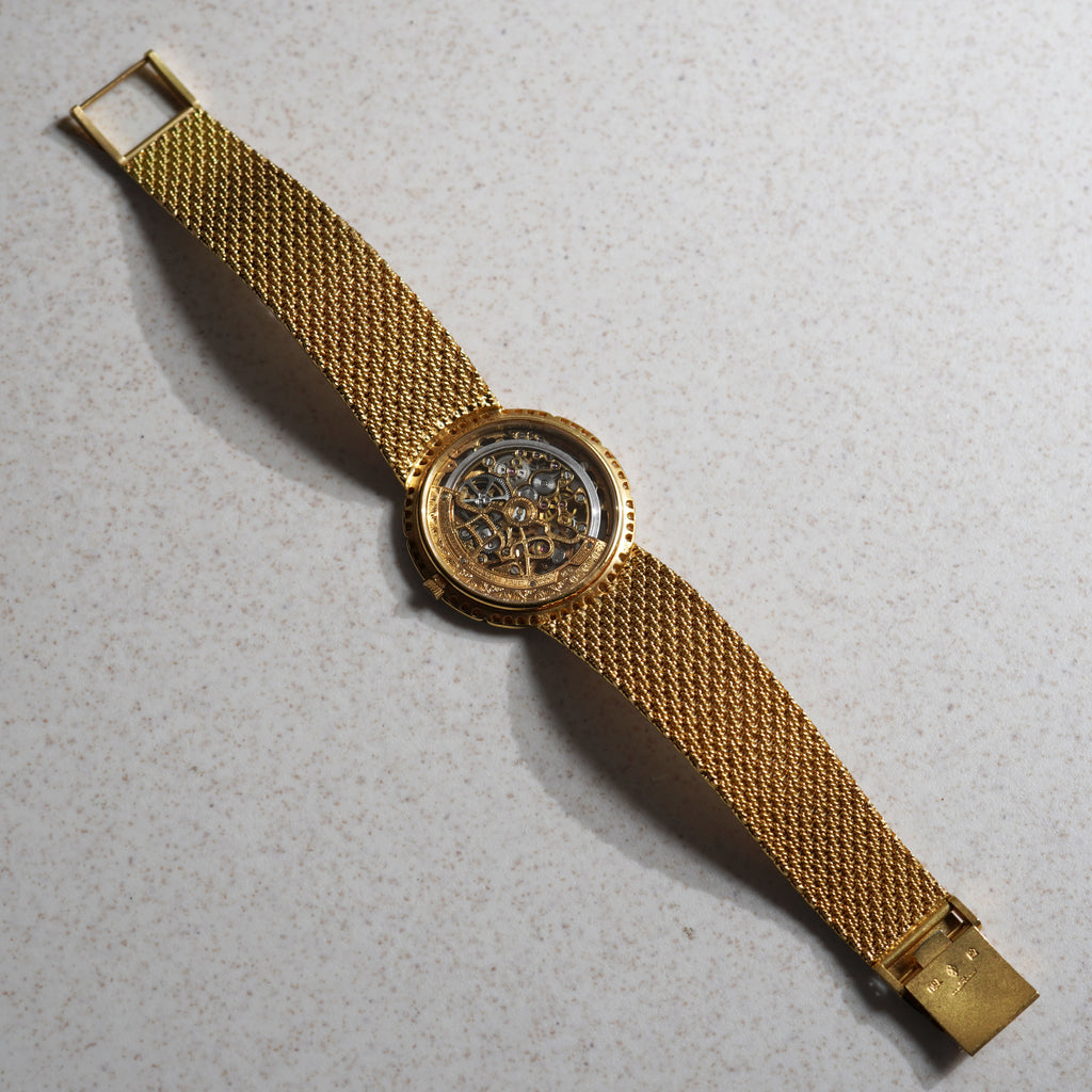 Audemars Piguet Skeleton Bracelet Watch, Diamond-set Bezel, Yellow Gold