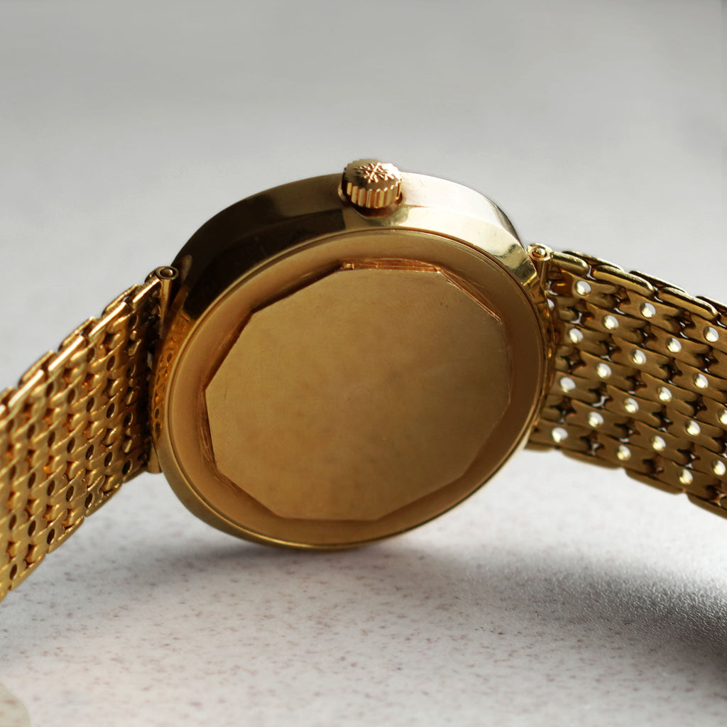 Patek Philippe Beta 21, Detachable "Swiss Cheese" Bracelet, Ref. 3597/2, Yellow Gold
