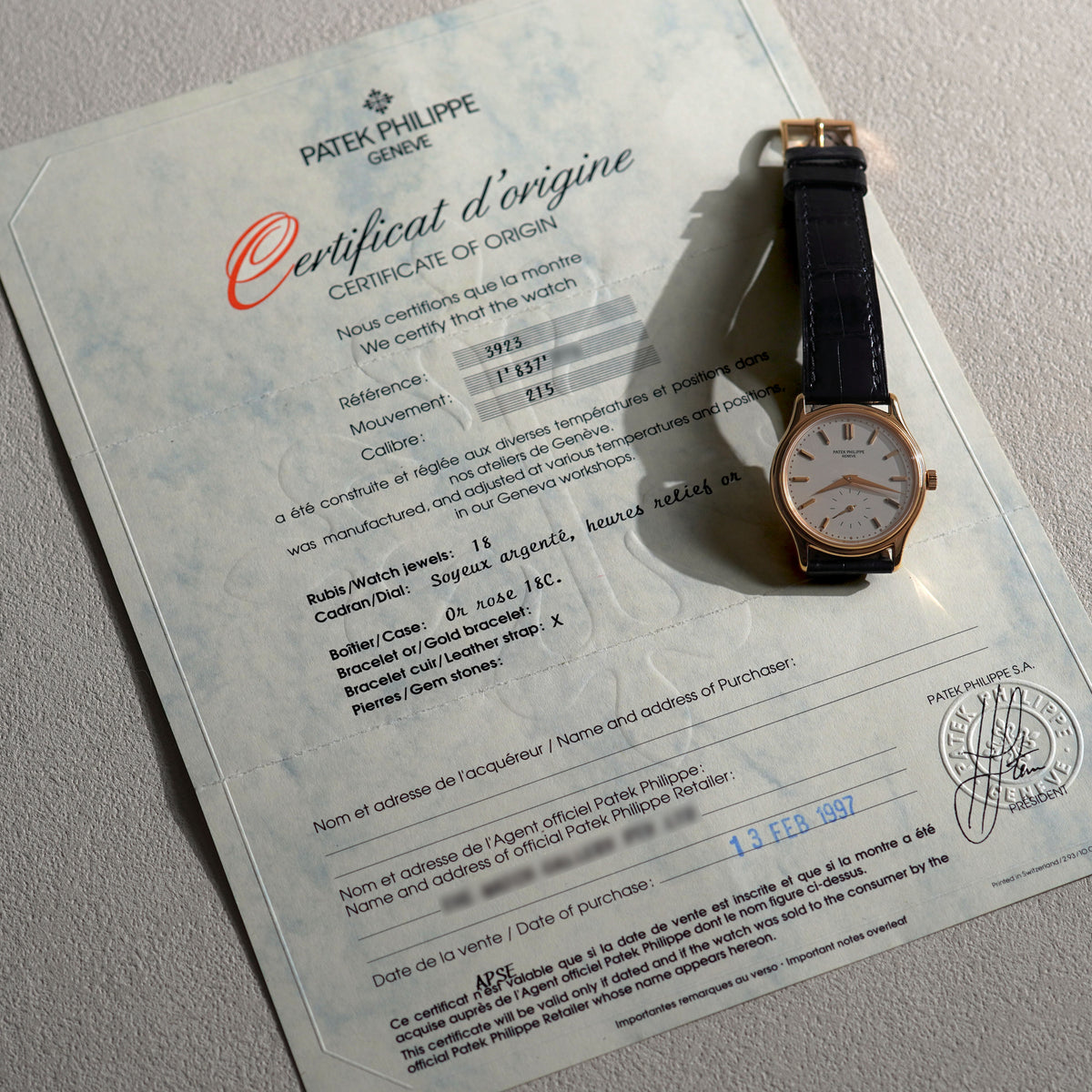 Patek Philippe Calatrava, Ref. 3923, Rose Gold