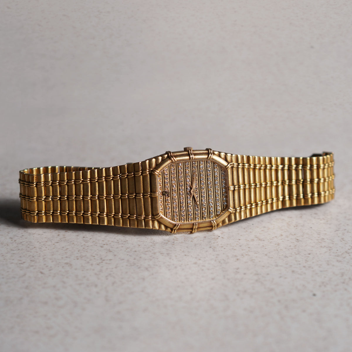 Audemars Piguet Bamboo, Diamond-set with Horizontal Bars Dial, Yellow Gold