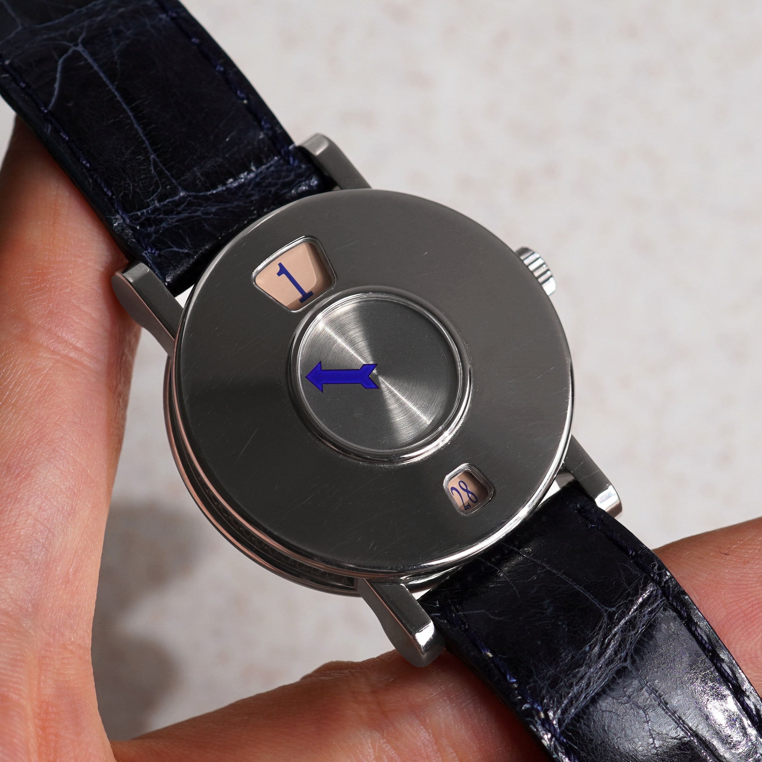 Vincent Calabrese Goldpfeil Seven Masters Jump Hour, Ref. GPVC, White Gold