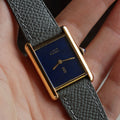 Cartier Must De Cartier Tank, Blue stardust dial, Vermeil