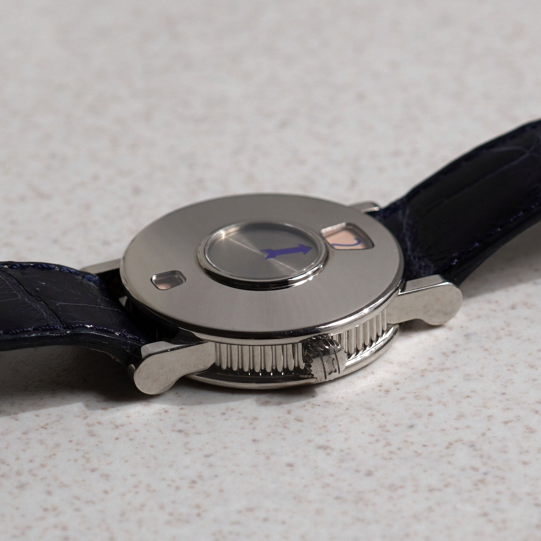 Vincent Calabrese Goldpfeil Seven Masters Jump Hour, Ref. GPVC, White Gold