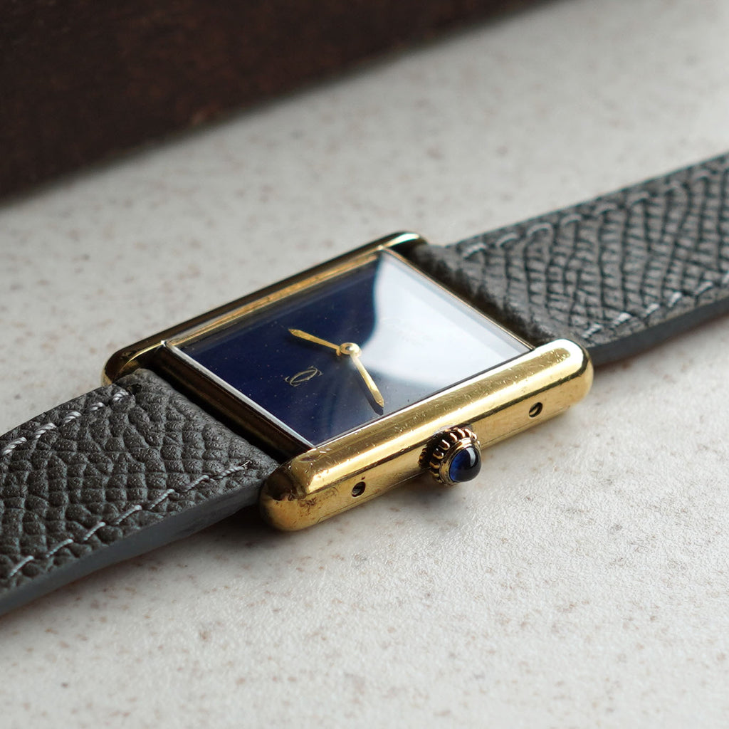 Cartier Must De Cartier Tank, Blue stardust dial, Vermeil
