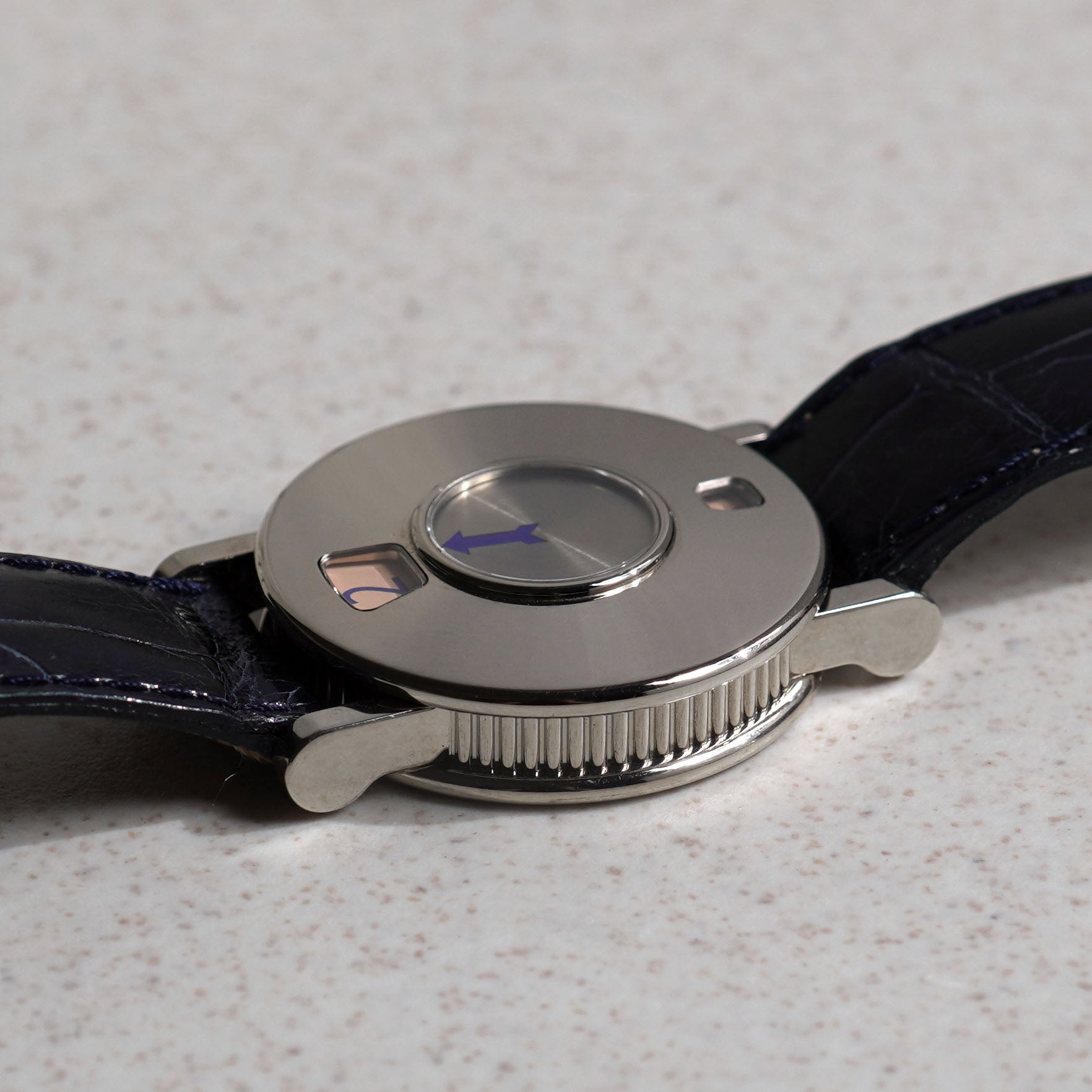 Vincent Calabrese Goldpfeil Seven Masters Jump Hour, Ref. GPVC, White Gold