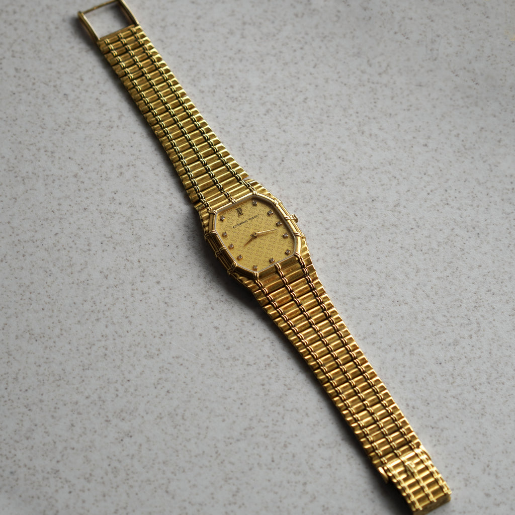 Audemars Piguet Bamboo, Manual wind, AP Logo Dial, Yellow Gold