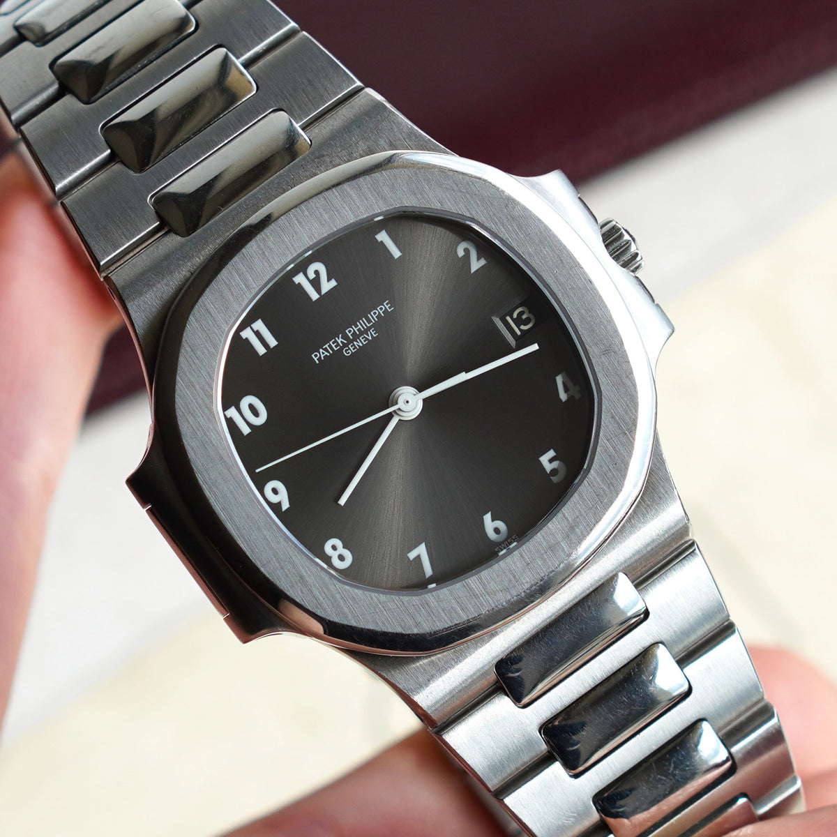 Patek Philippe Nautilus 3800/001, Rare slate grey dial, Steel