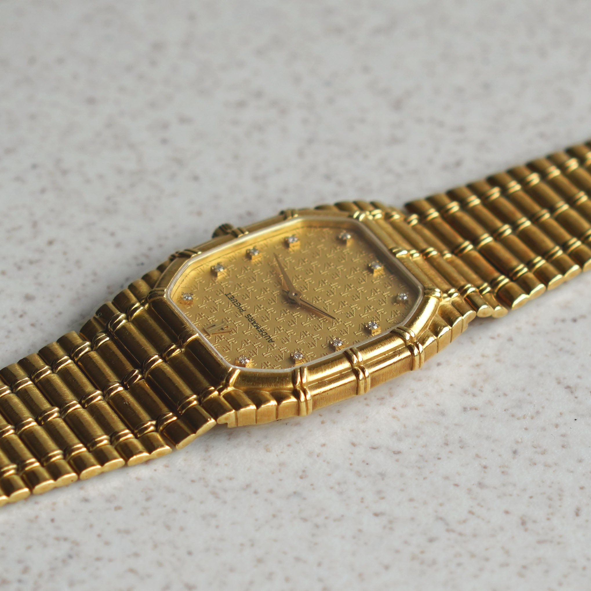 Audemars Piguet Bamboo, Manual wind, AP Logo Dial, Yellow Gold