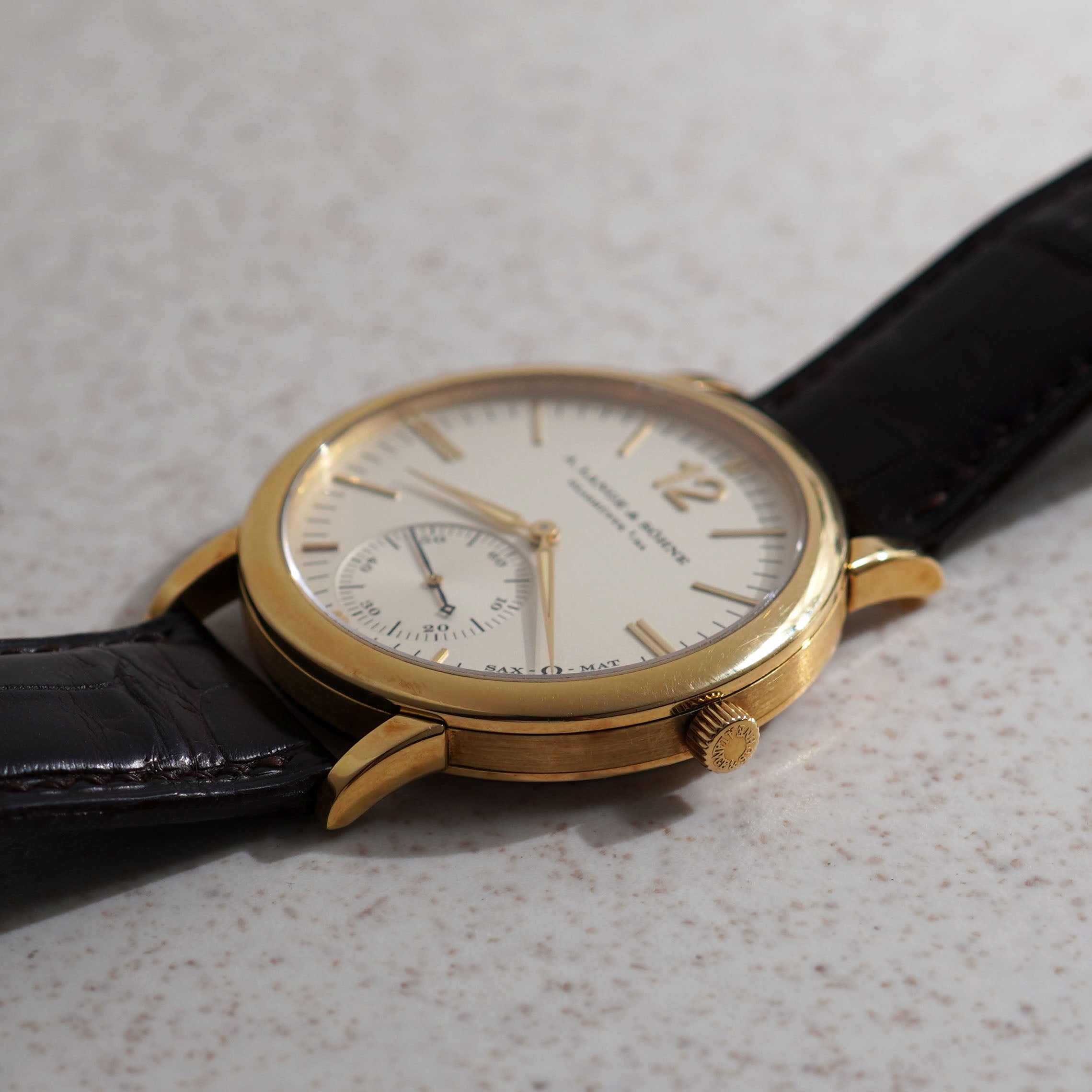 A. Lange & Sohne Sax-O-Mat,  Ref. 301.021, Yellow Gold