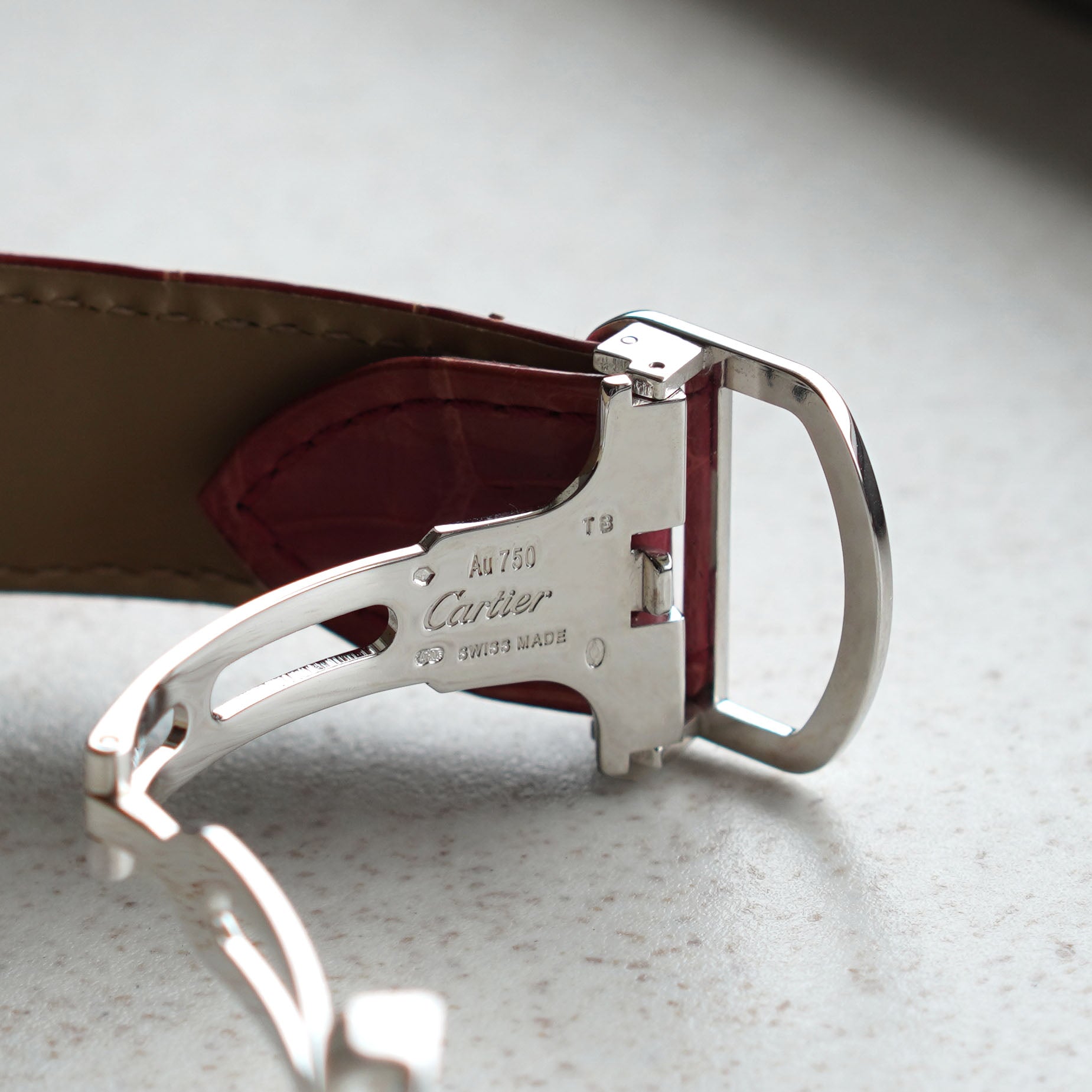 Cartier Tank Anglaise XL with Date, Diamond Bezel, New Old Stock, Ref. WT100023, White Gold